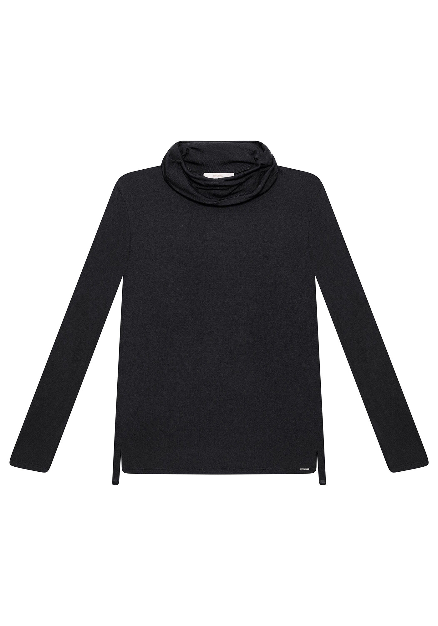 Blusa Manga Longa Gola Alta Mescla Escuro, , large.