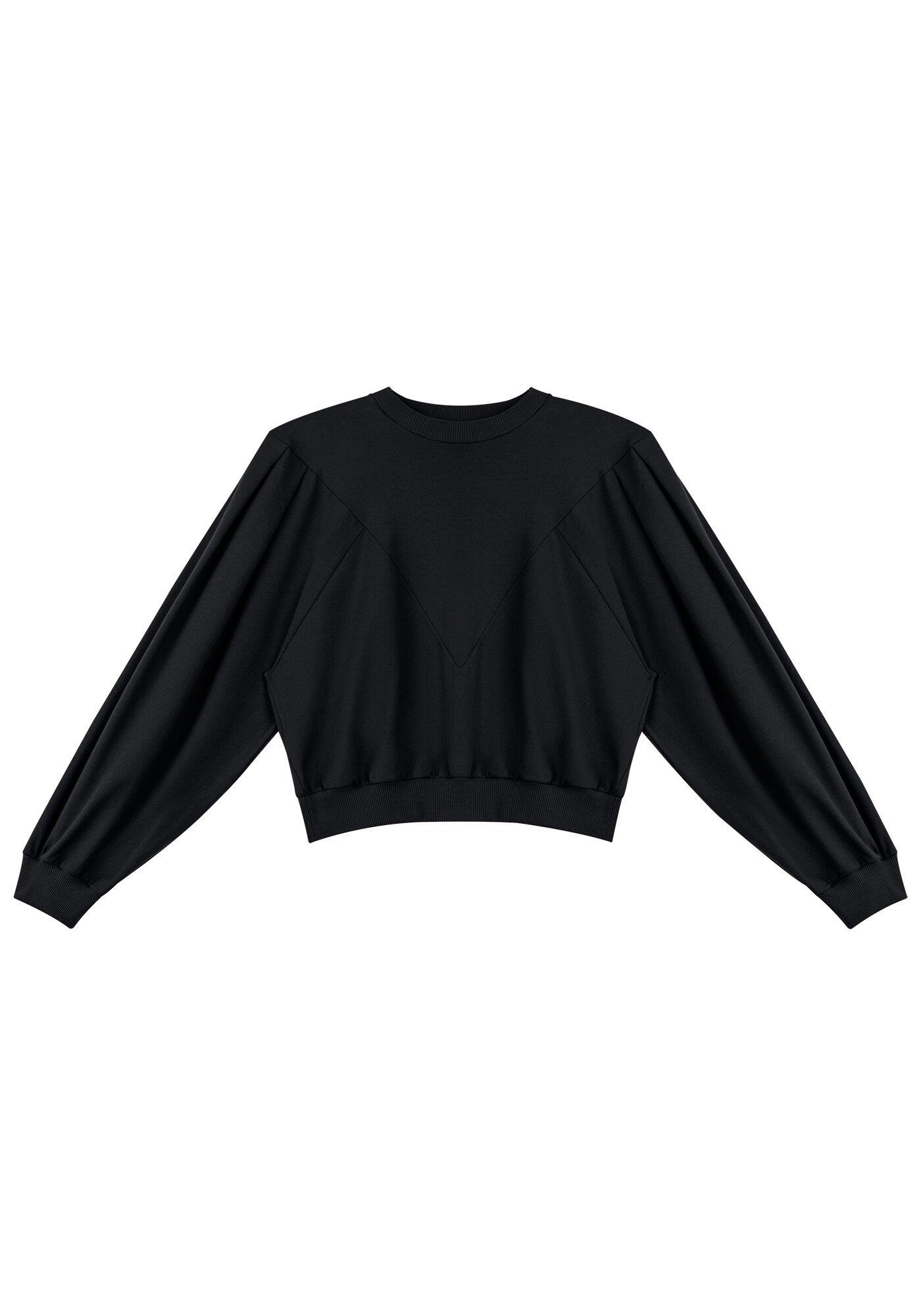 Blus&atilde;o em Molecotton com Recortes Geom&eacute;tricos, , large.