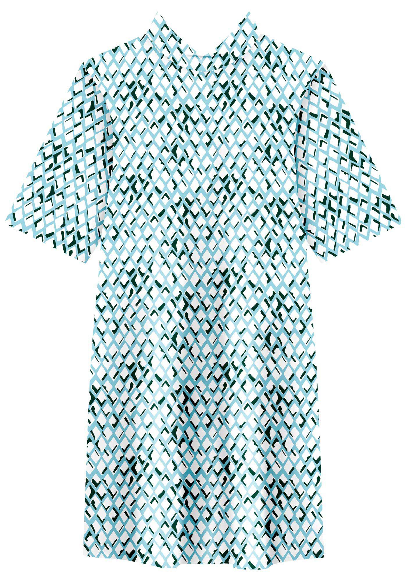 Vestido Curto Estampado Com Gola Alta Em Moletom De Viscose, , large.