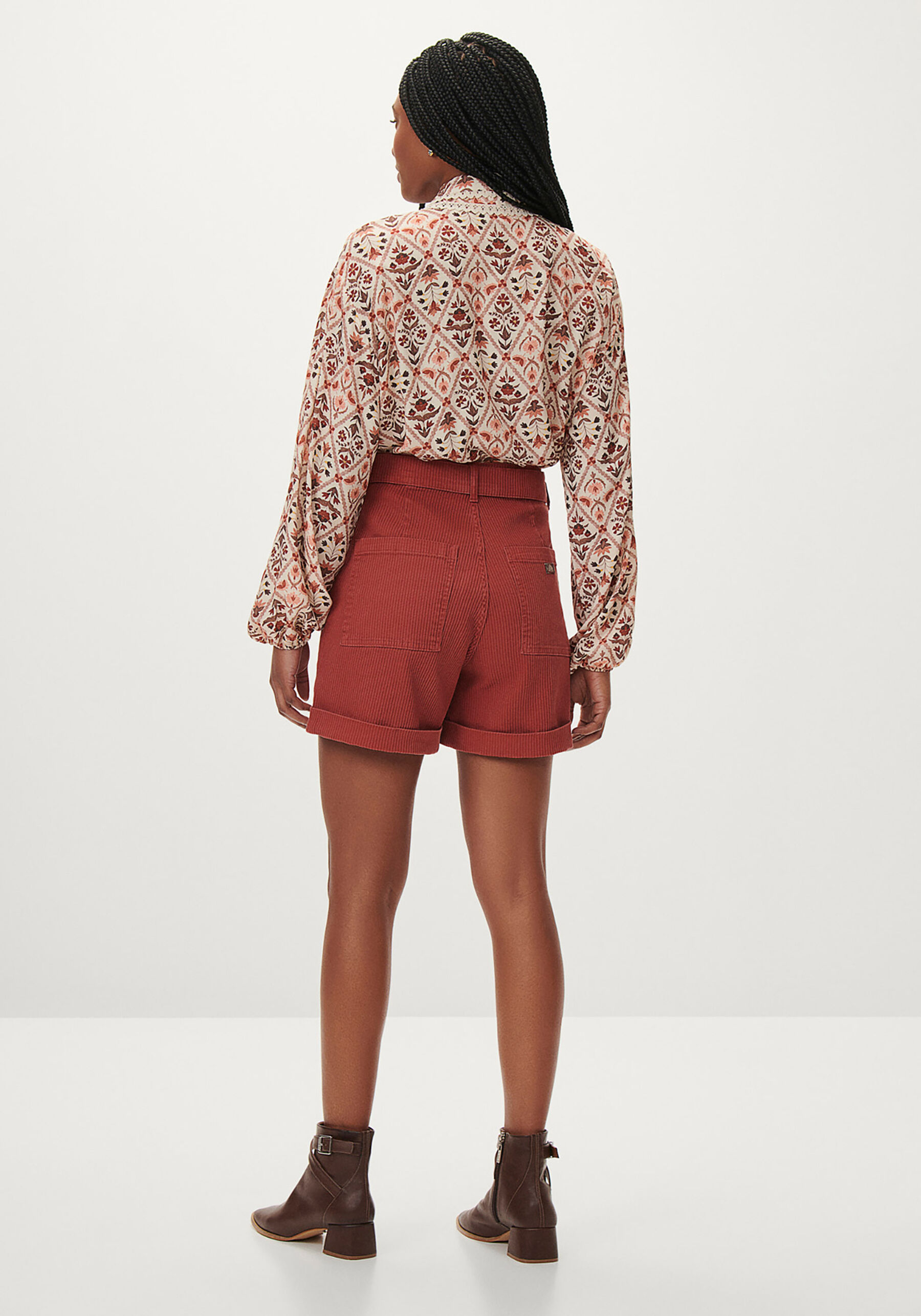 Camisa Manga Longa Estampada com Renda Gola, . Camisa Manga Longa Estampada com Renda Gola, , large.