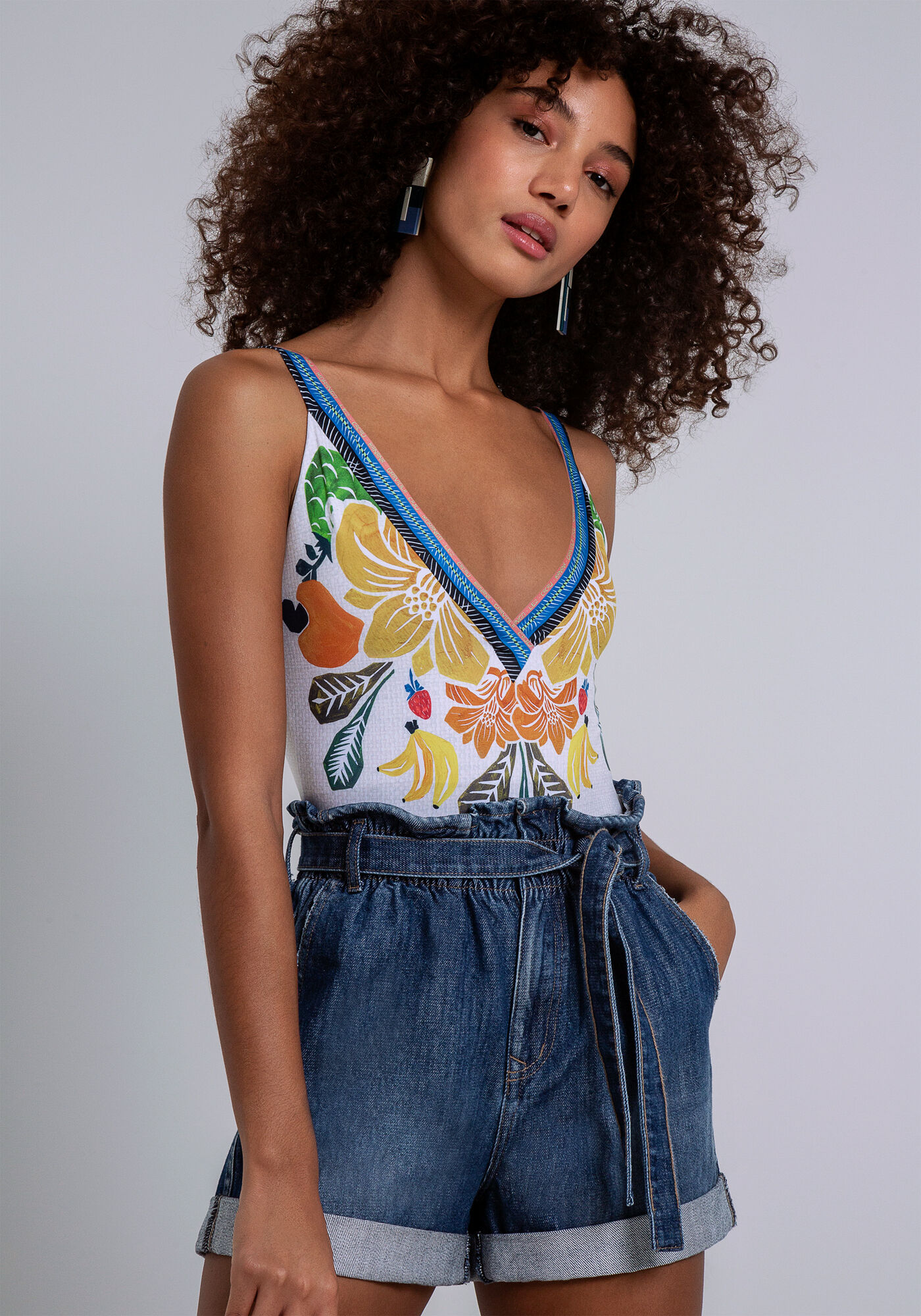 Short jean discount cintura alta
