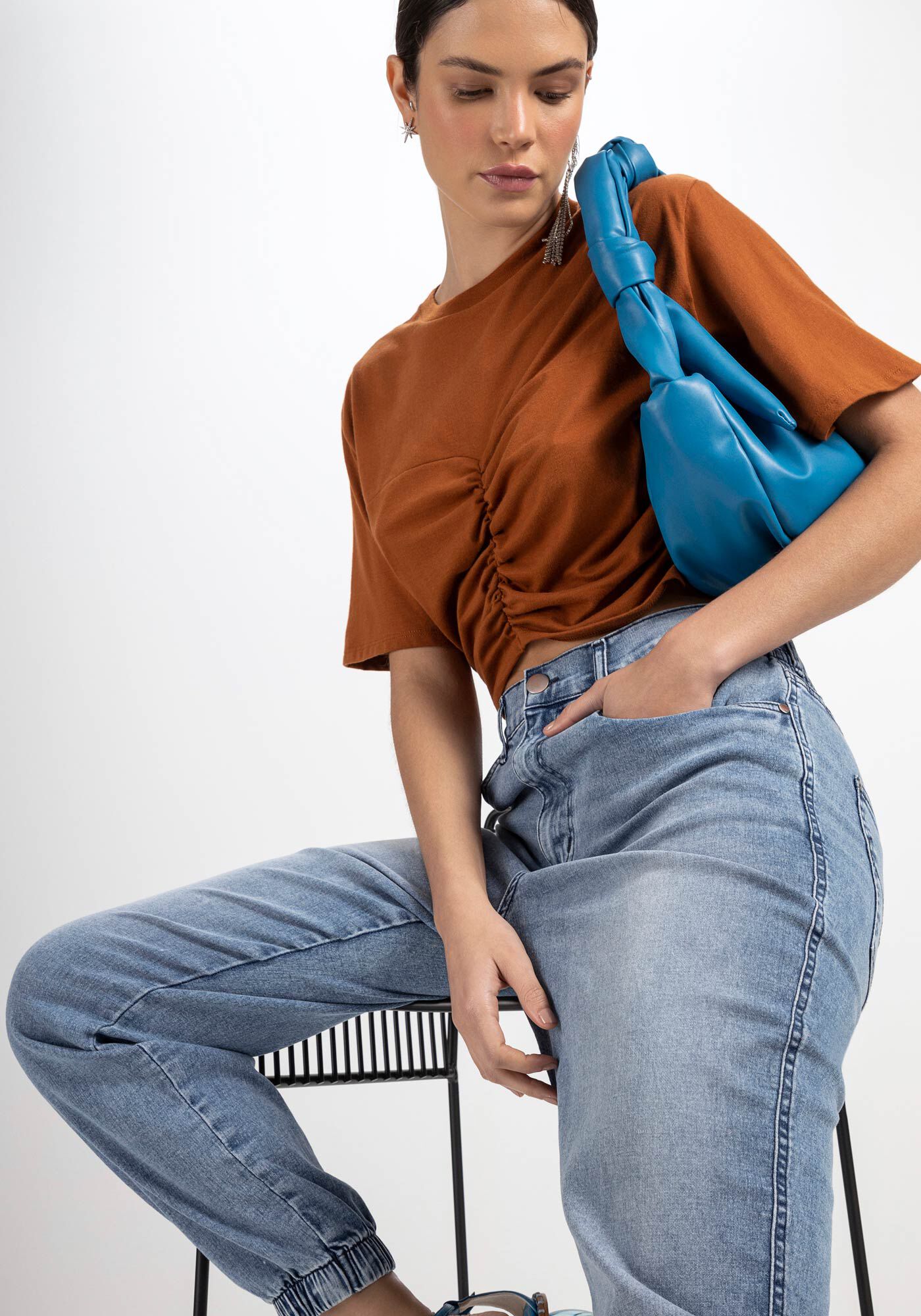 Cal&ccedil;a Jeans Jogging Cropped Super Alta, JEANS, large.