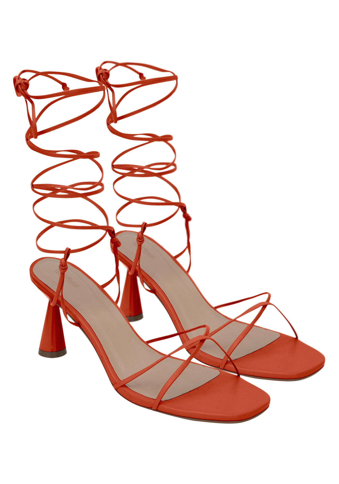 Sand&aacute;lia em Couro com Salto Geom&eacute;trico, , large.