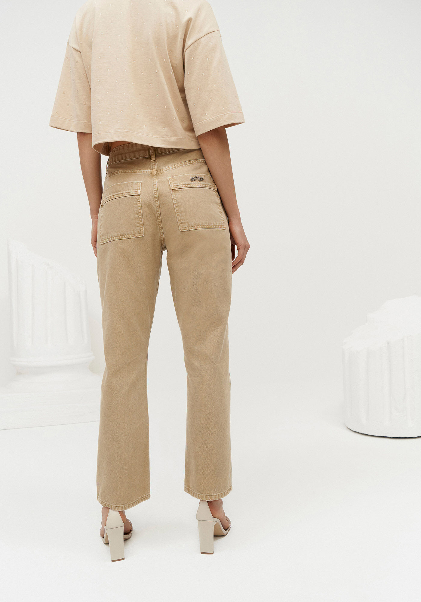 Cal&ccedil;a Sarja Reta Slim Cargo Cropped, , large.