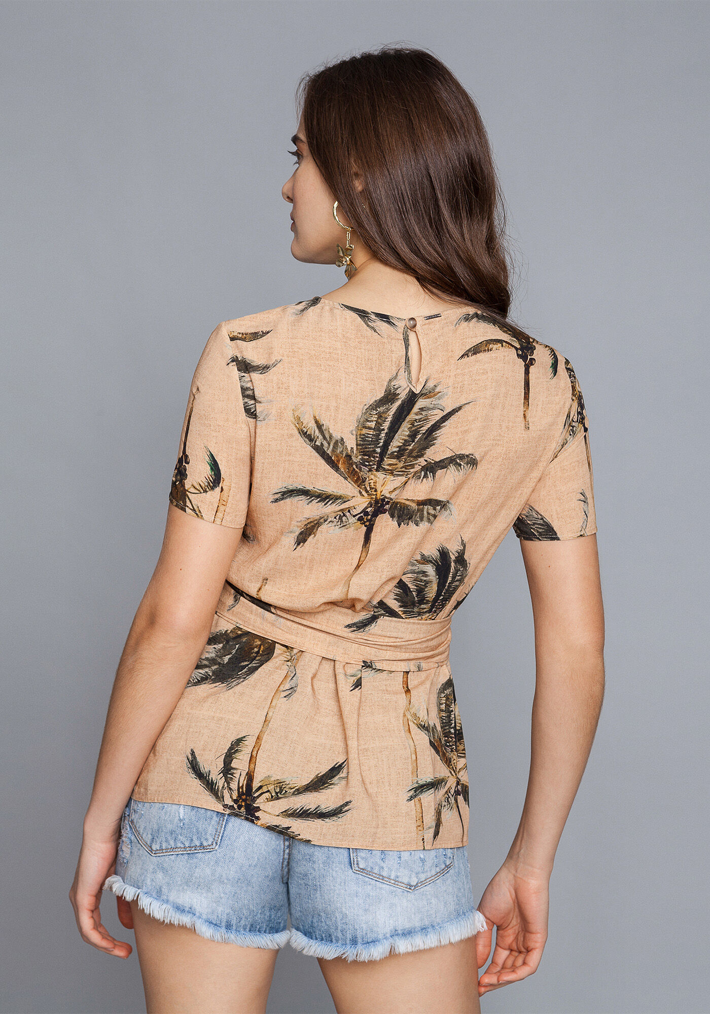 Blusa Estampada com Faixa, , large.