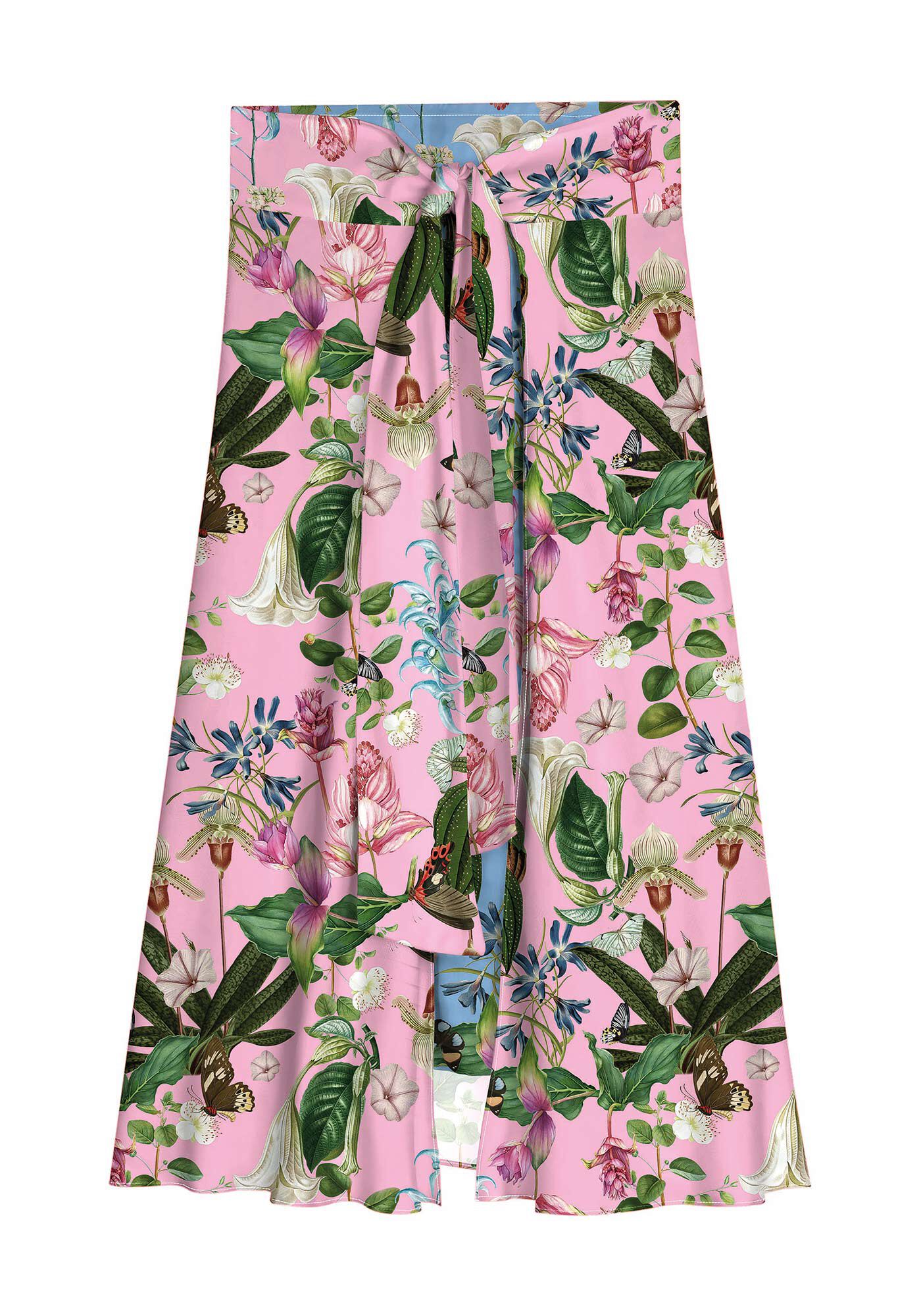 Saia Midi Estampada com Sobreposi&ccedil;&atilde;o, , large.