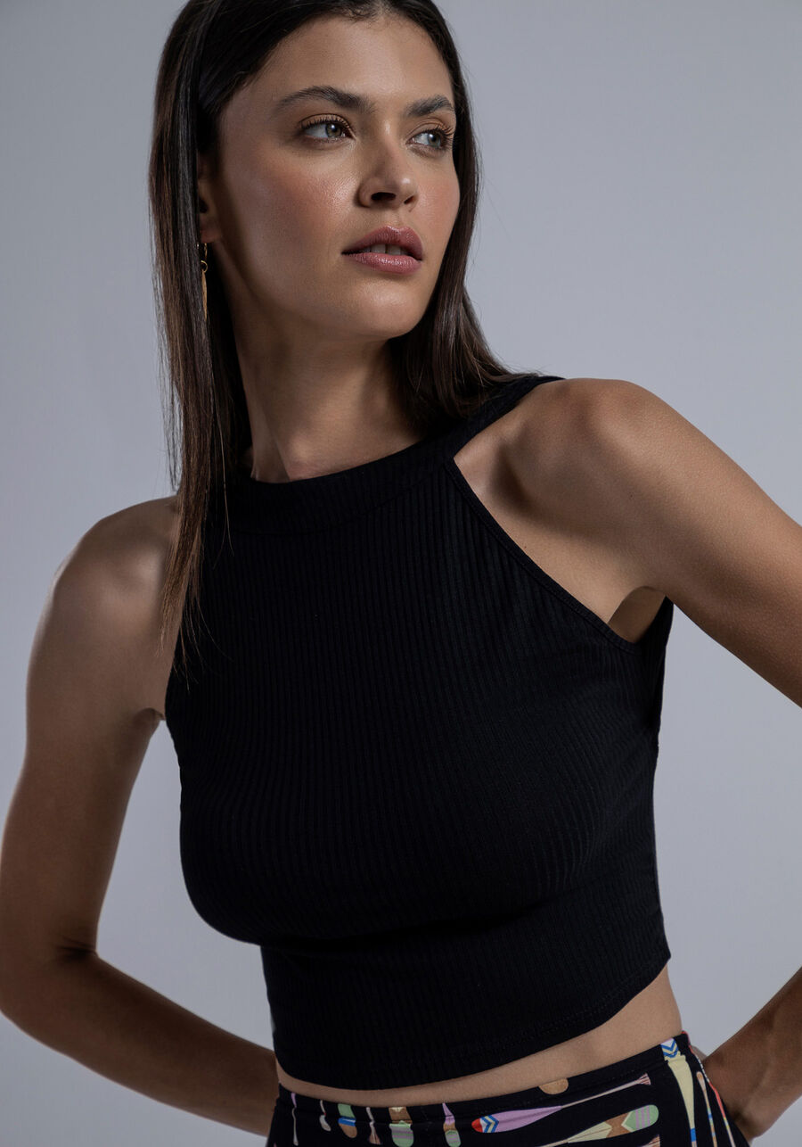 Blusa Cropped Canelada com Recorte Costas, . Blusa Cropped Canelada com Recorte Costas, , large.