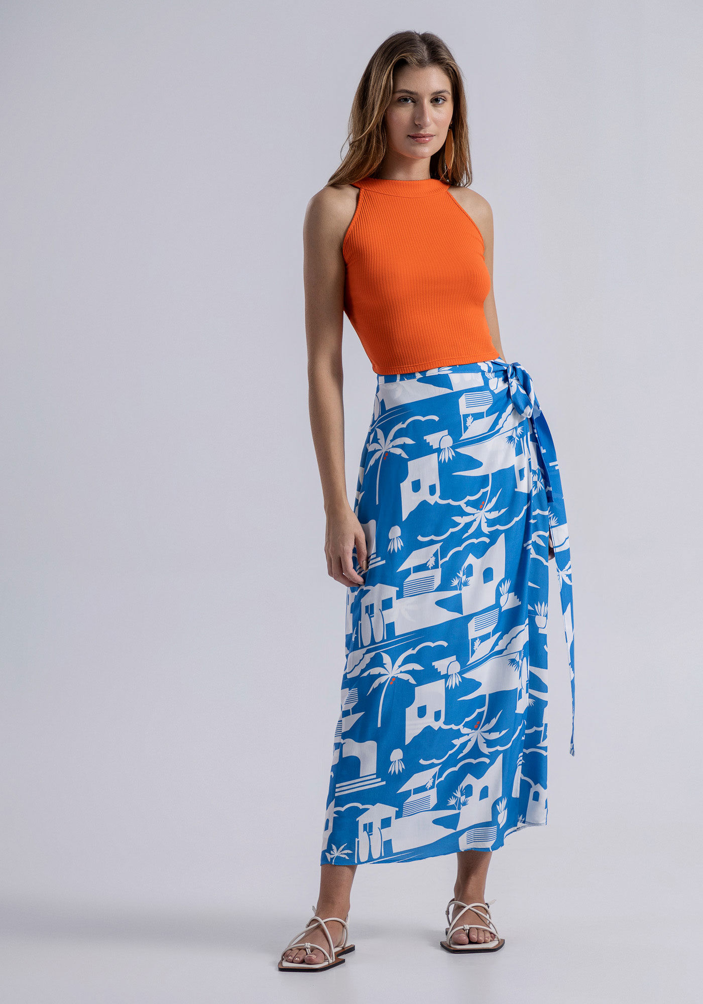 Blusa Cropped Canelada com Recorte Costas, , large.