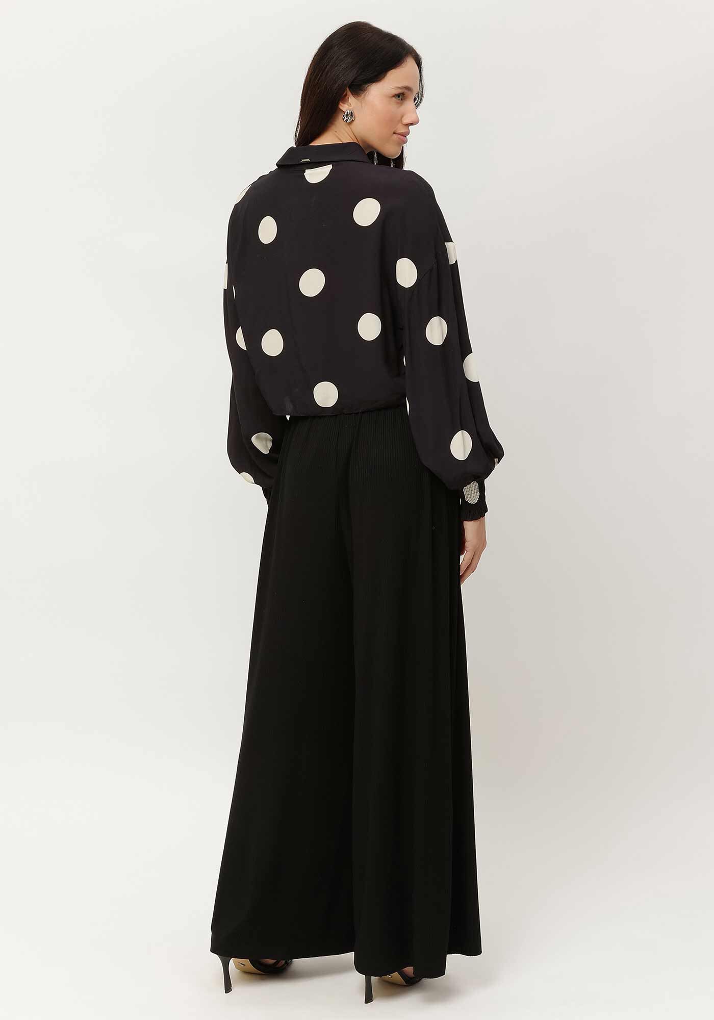 Camisa Cropped Manga Longa Estampada, , large.