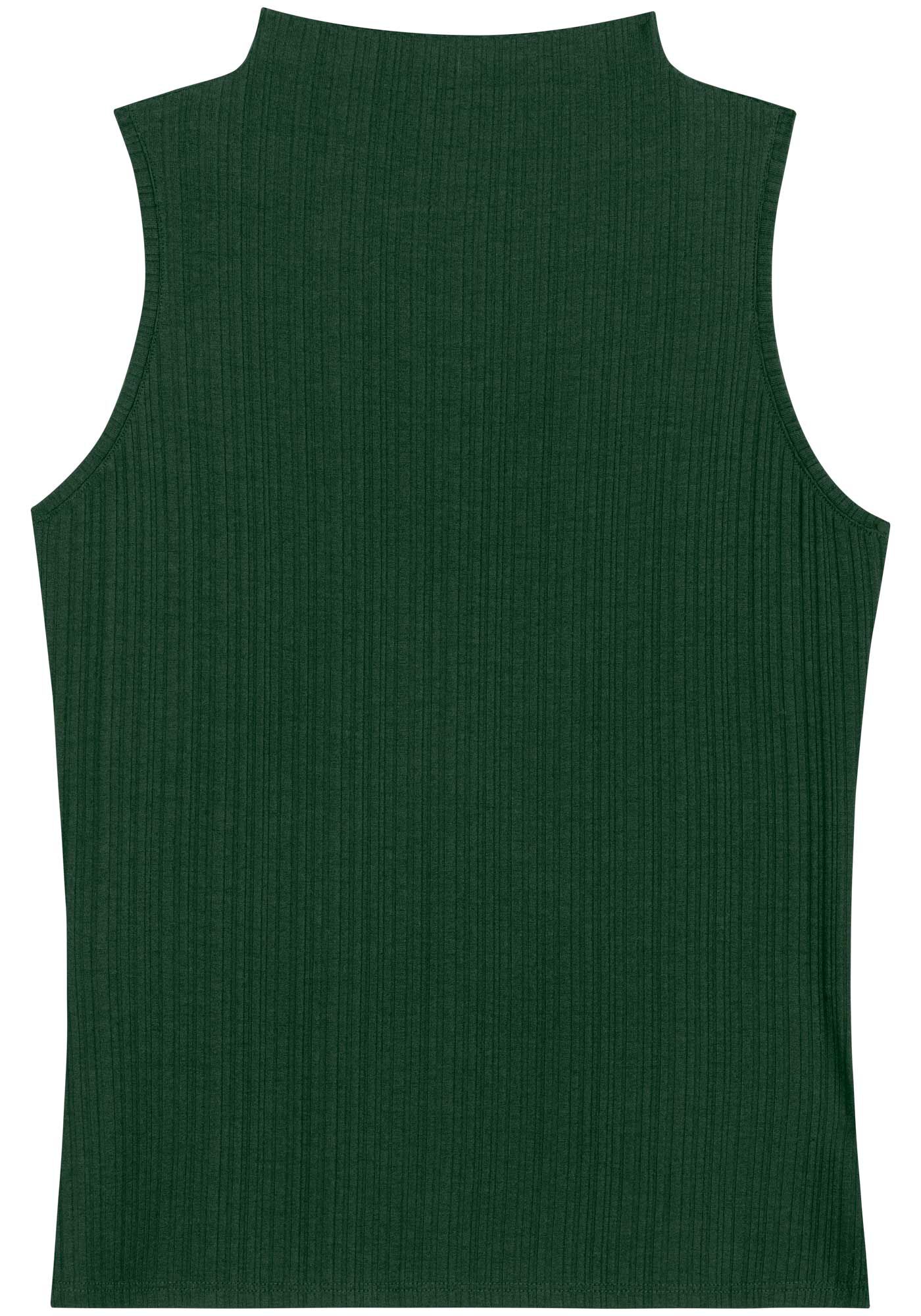 Blusa B&aacute;sica Em Malha Canelada Com Gola, , large.