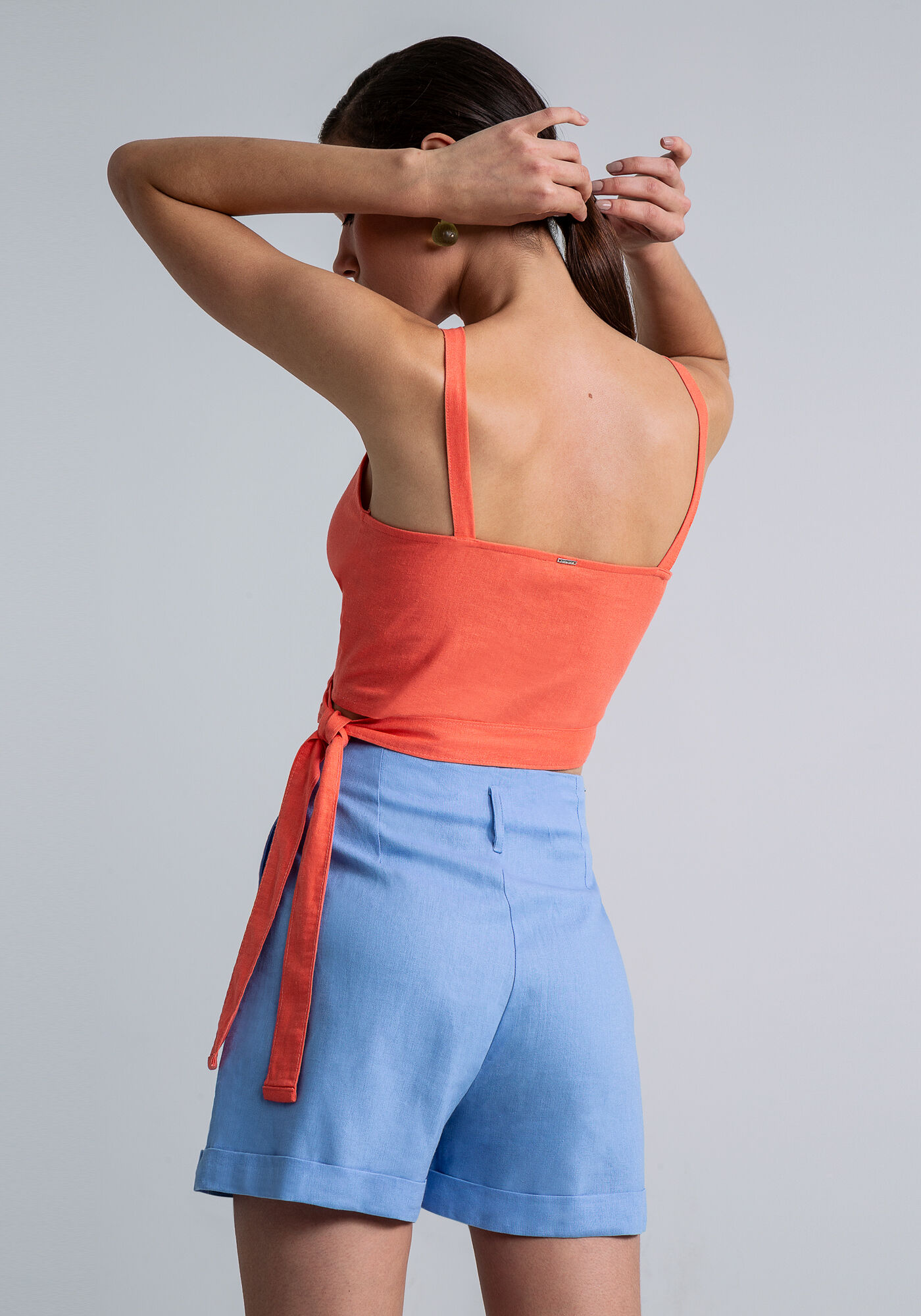 Blusa Cropped Transpassada Linho, ROSA, large.