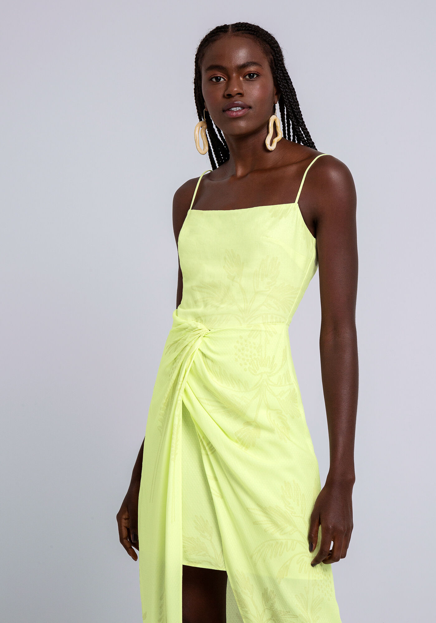 Vestido Midi em Viscose com Sobreposi&ccedil;&atilde;o, DENDE, large.