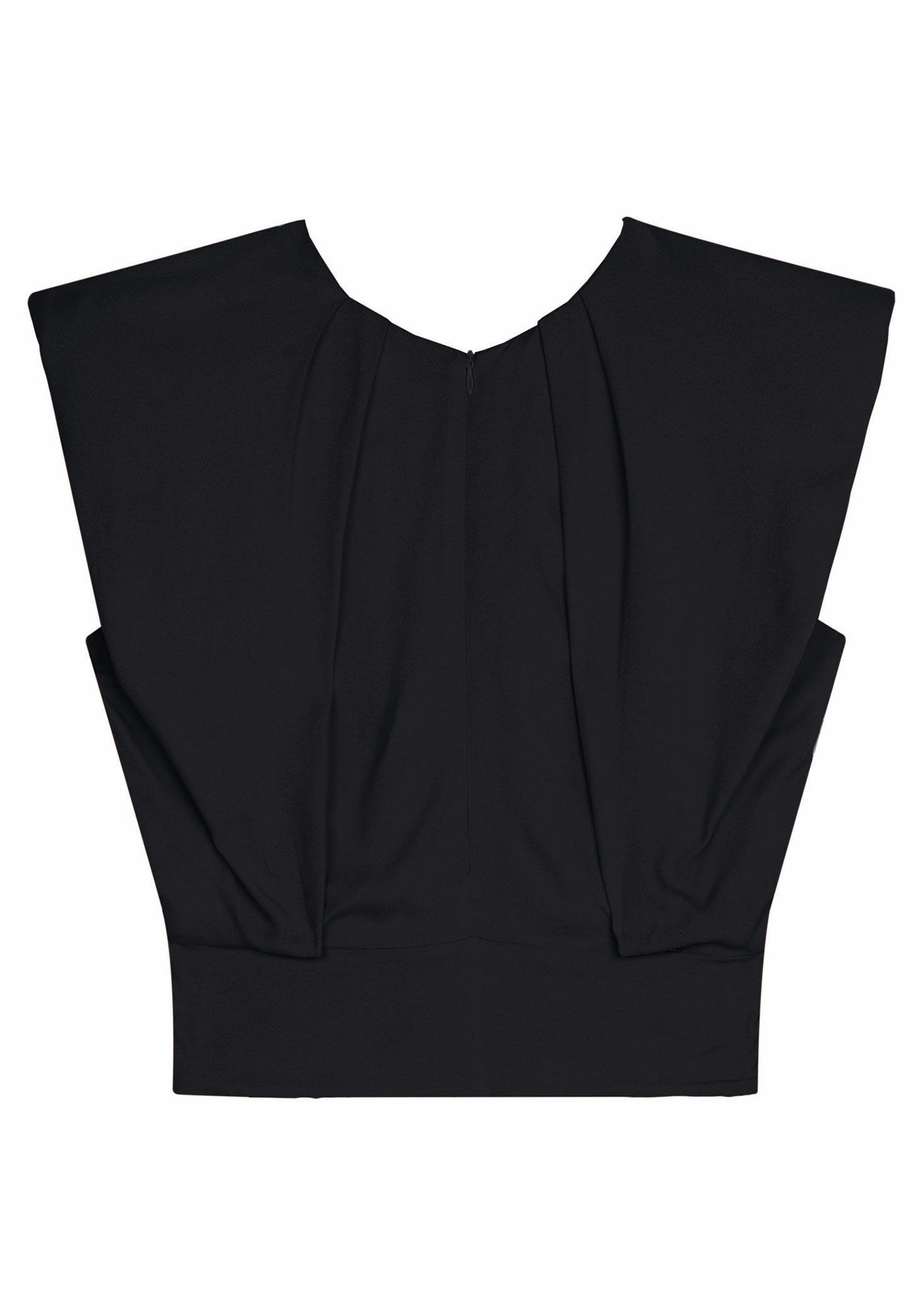 Blusa Muscle Tee em Crepe com Z&iacute;per Frente, PRETO REATIVO, large.