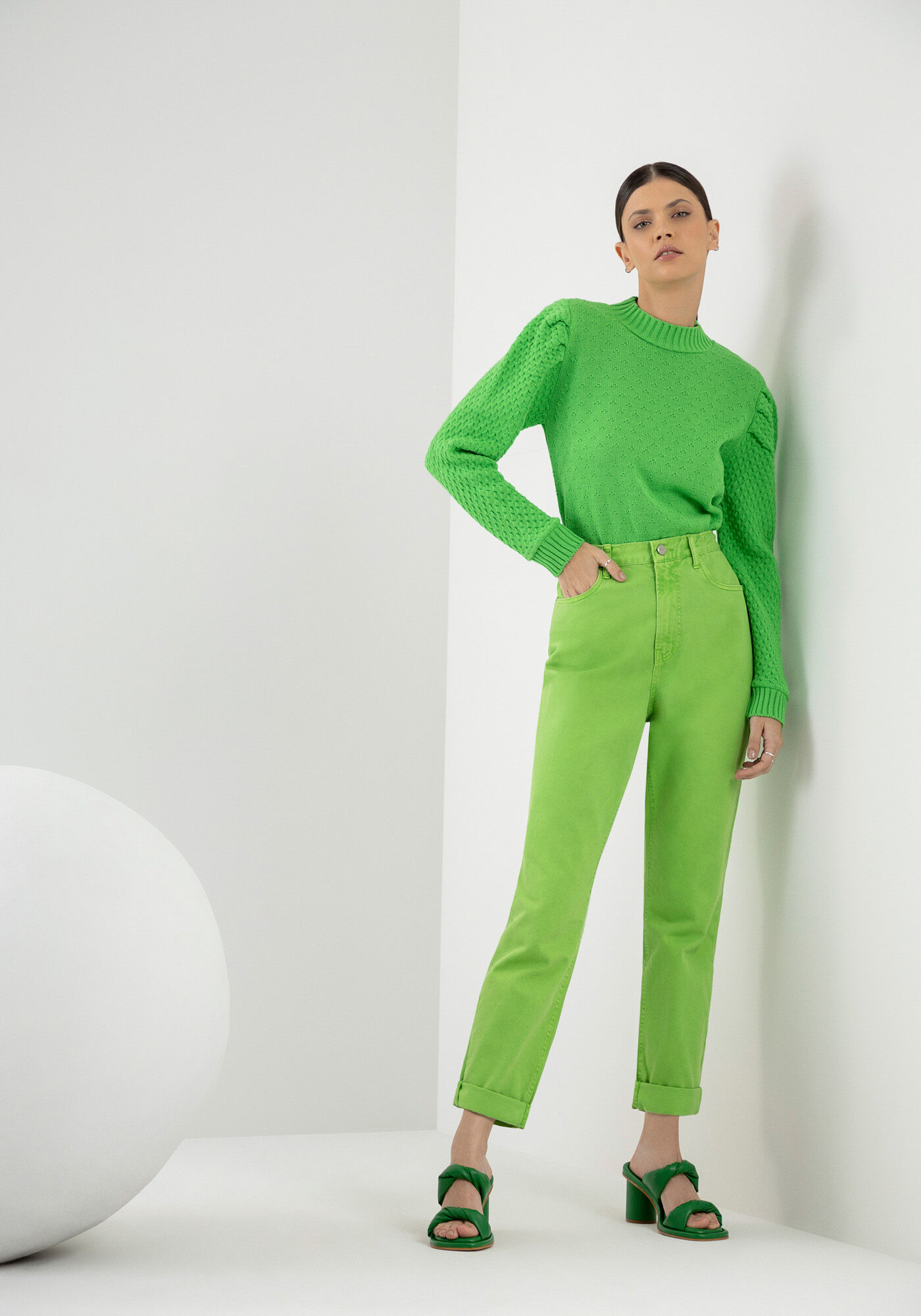 Blus&atilde;o em Tric&ocirc; com Pregas Mangas, , large.