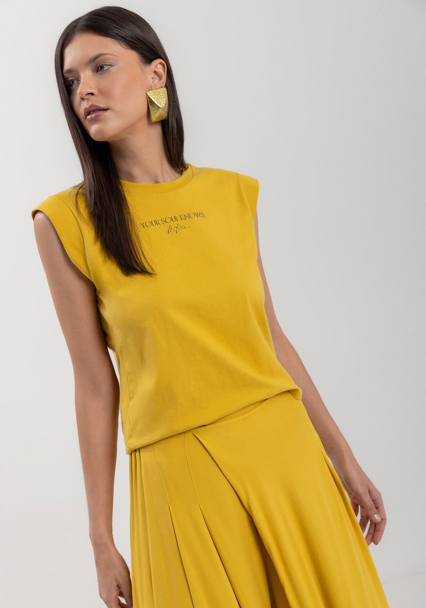 Blusa De algod&atilde;o Com Gola Canelada E Estampa Local, , large.