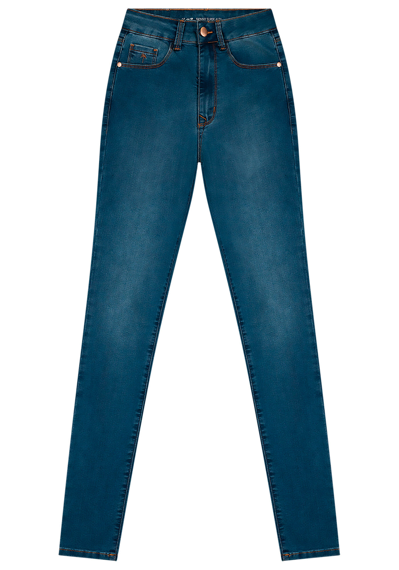 Cal&ccedil;a Jeans Skinny Cintura Alta com Elastano, , large.