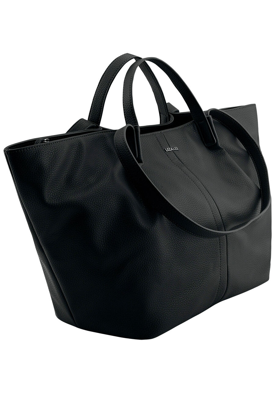 Bolsa Grande Tote com Duas Alças, PRETO REATIVO. Bolsa Grande Tote com Duas Alças, PRETO REATIVO, large.