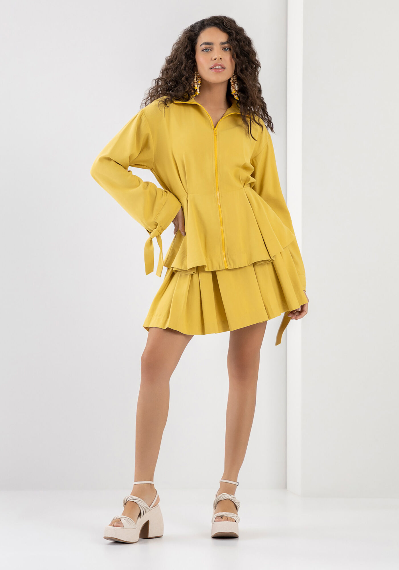 Jaqueta Parka Acinturada com Amarra&ccedil;&atilde;o Mangas, , large.