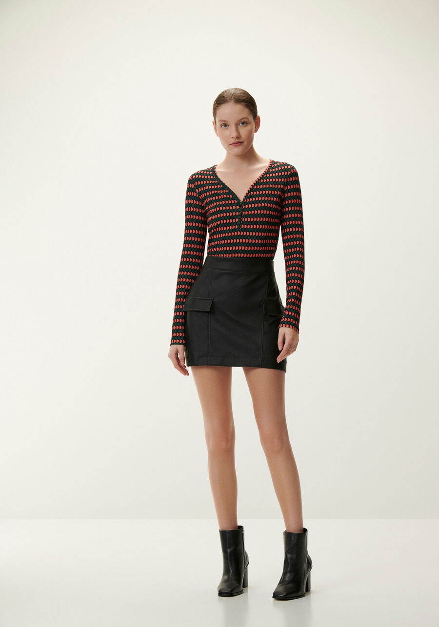 Blusa Manga Longa Canelada com Botões Decote, . Blusa Manga Longa Canelada com Botões Decote, , large.