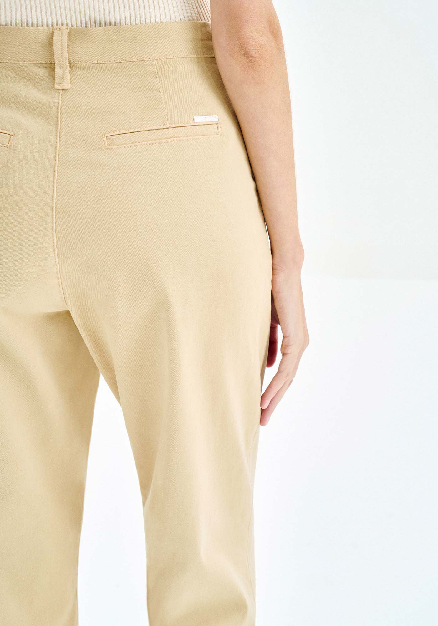 Cal&ccedil;a Sarja Slim Cropped Cintura Alta, BEGE INTUICAO, large.