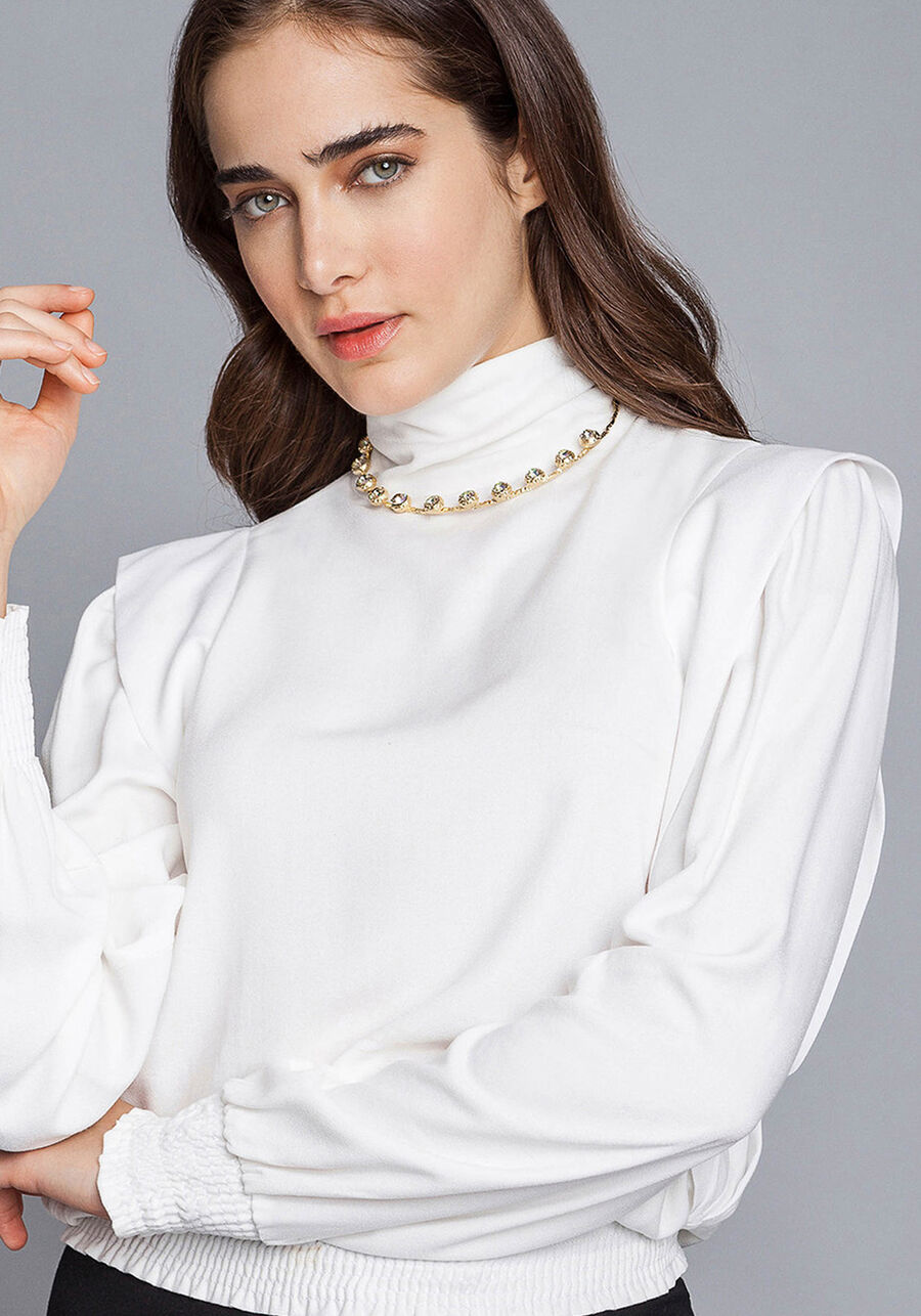 Blusa Gola Alta Elástico, . Blusa Gola Alta Elástico, , large.