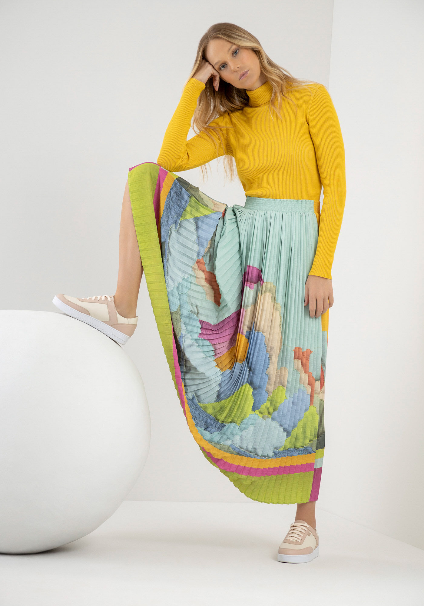 Blusa Manga Longa em Tric&ocirc; com Gola Alta, , large.