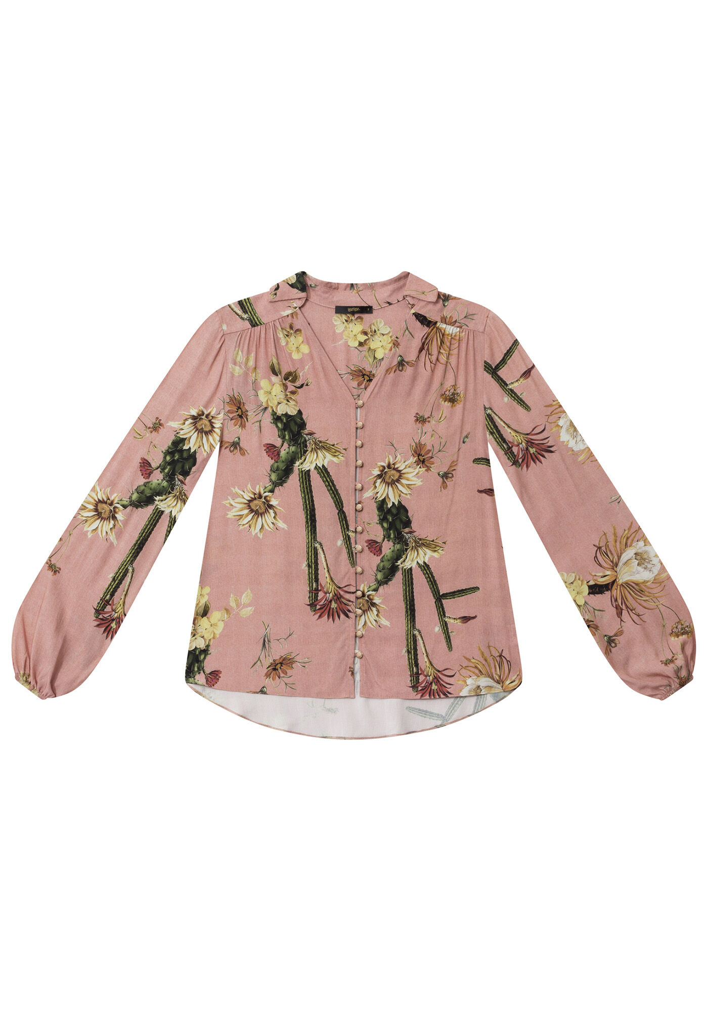 Camisa Manga Longa Estampada Tecido, , large.