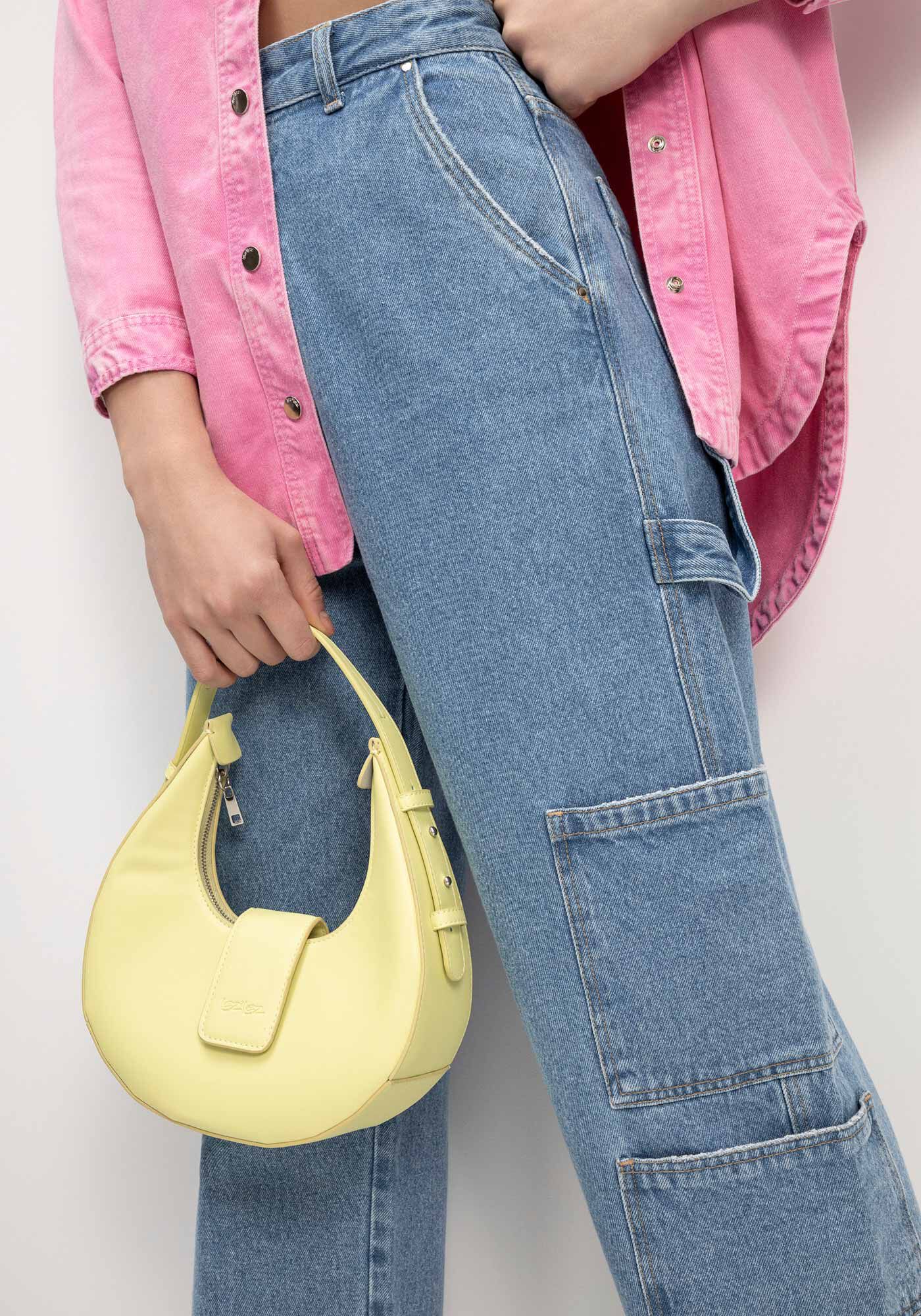 Cal&ccedil;a Jeans Cargo Reta Super Alta com Bolsos, , large.