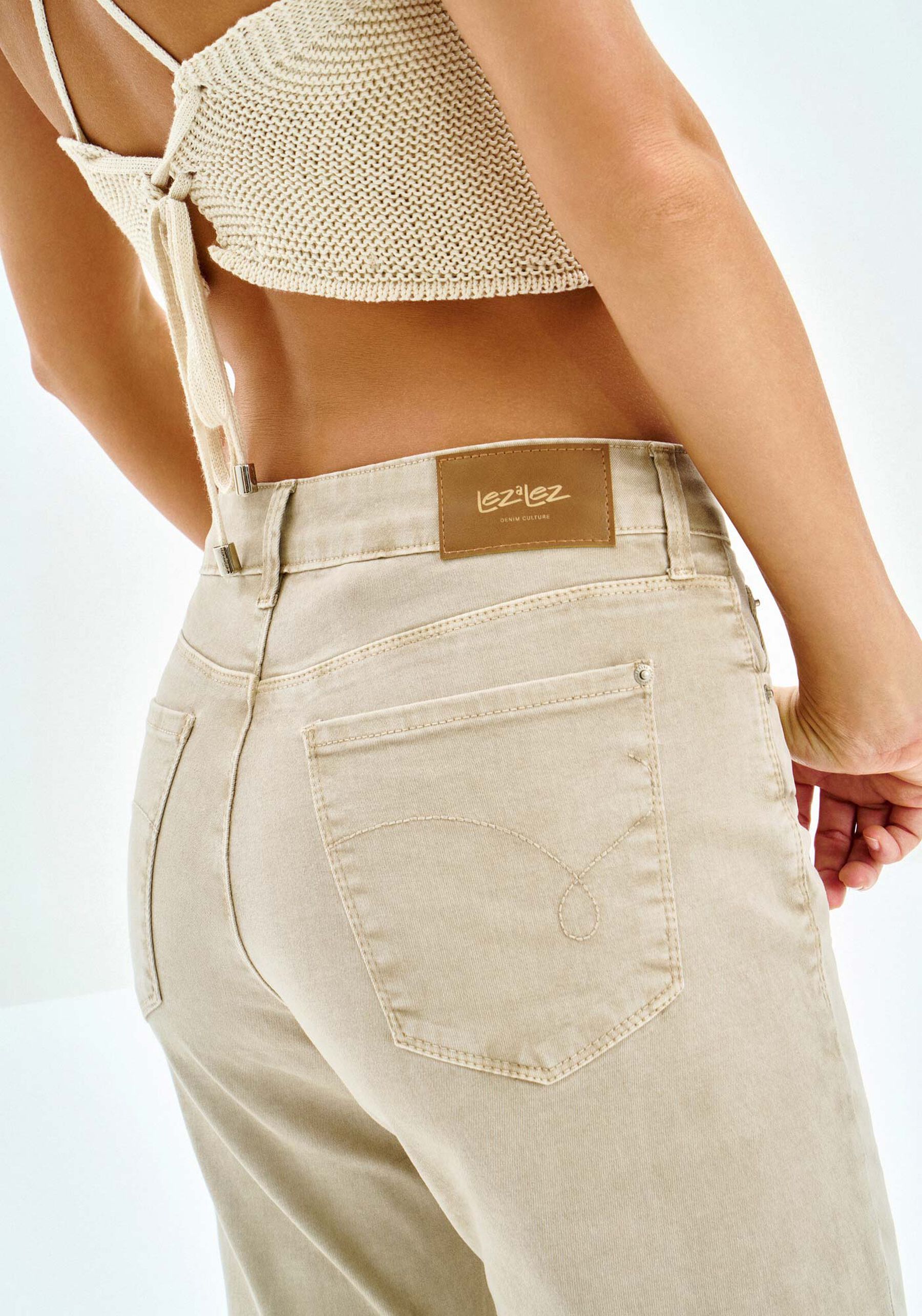 Calça Sarja Skinny Cintura Alta Cropped, BEGE CAQUI. Calça Sarja Skinny Cintura Alta Cropped, BEGE CAQUI, large.