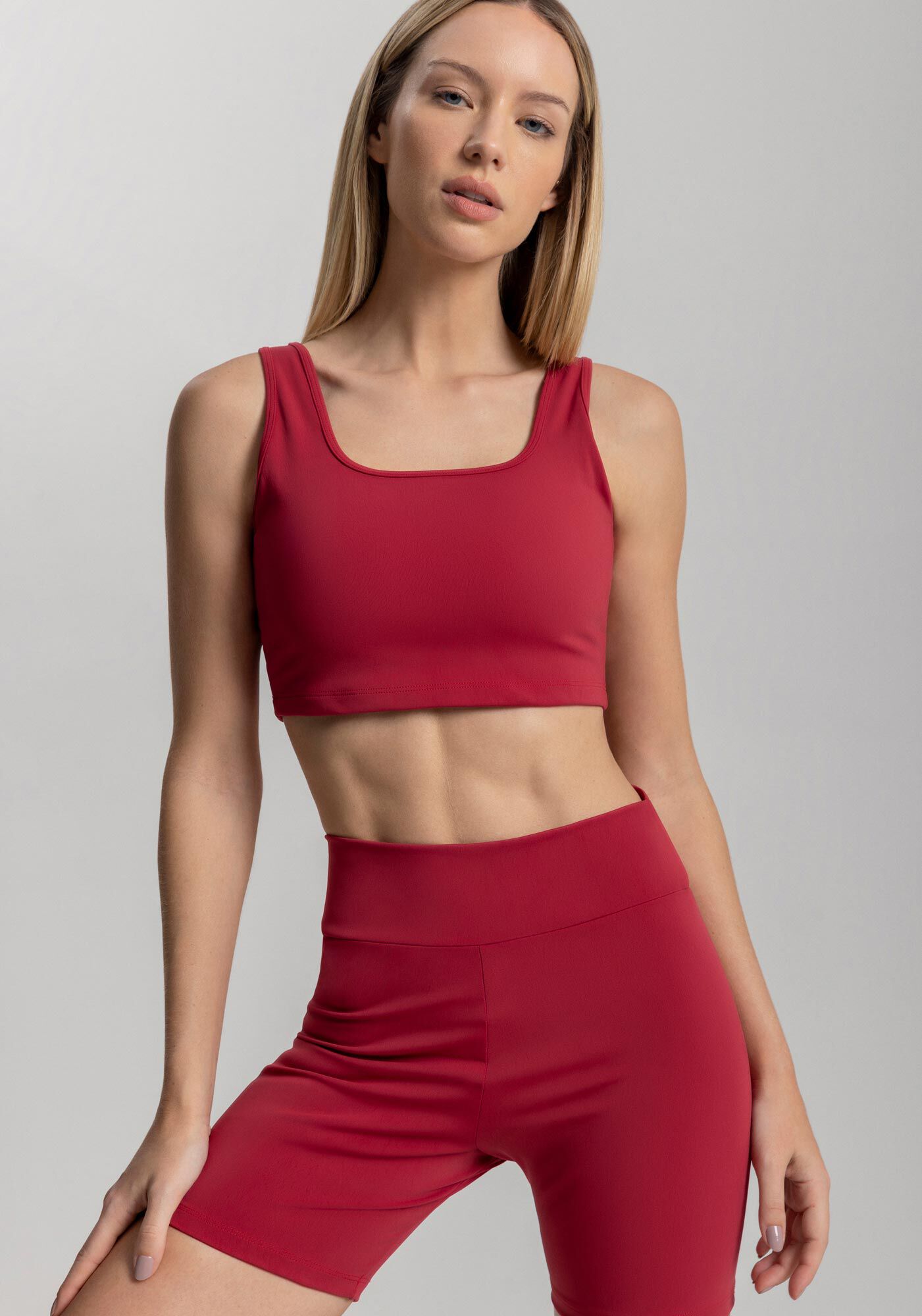 Bermuda Justa B&aacute;sica De Cintura Alta Em Malha Move, , large.