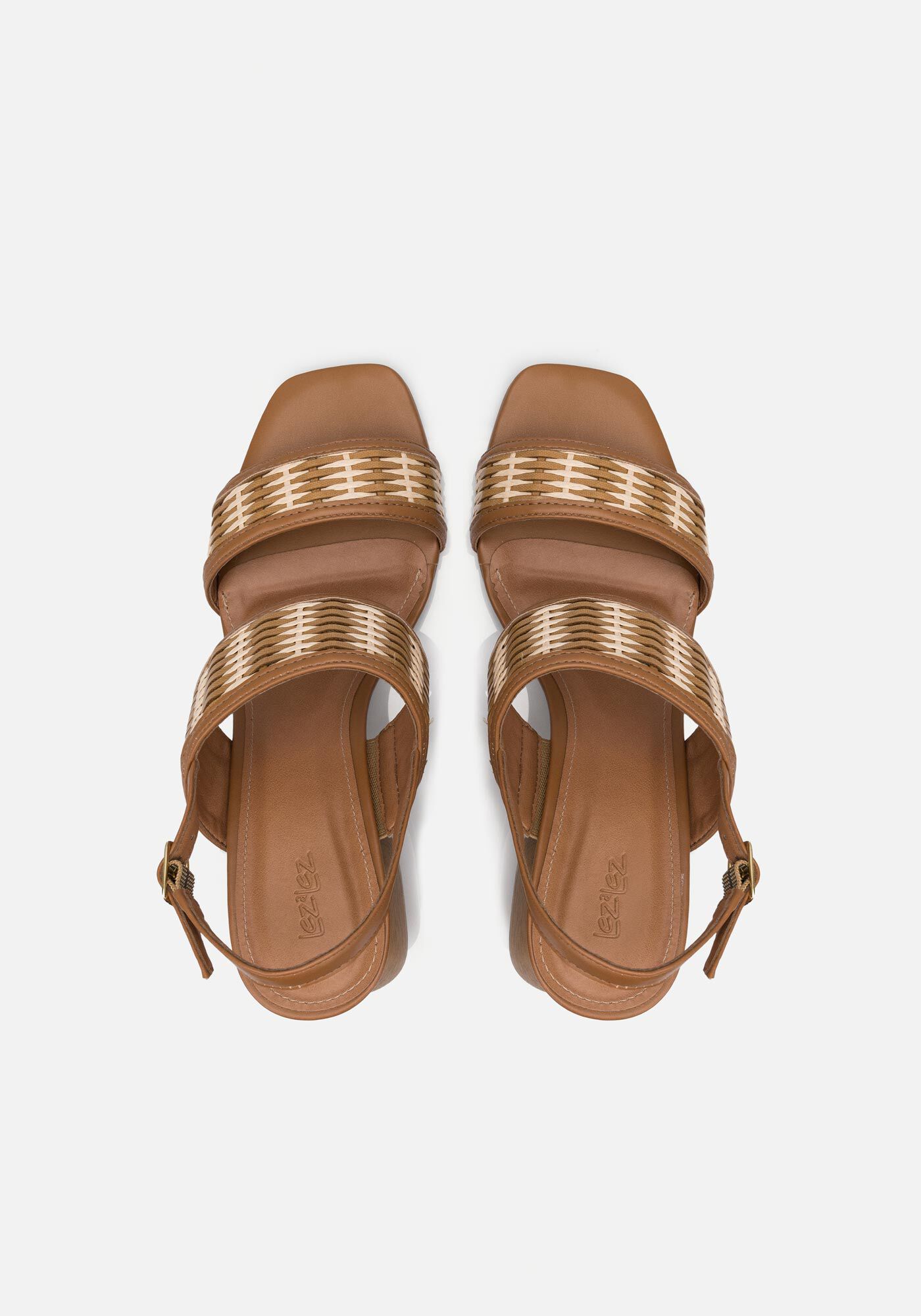 Sand&aacute;lia De Salto Bloco M&eacute;dio Com Tiras Tran&ccedil;adas, BEGE GLAZED, large.