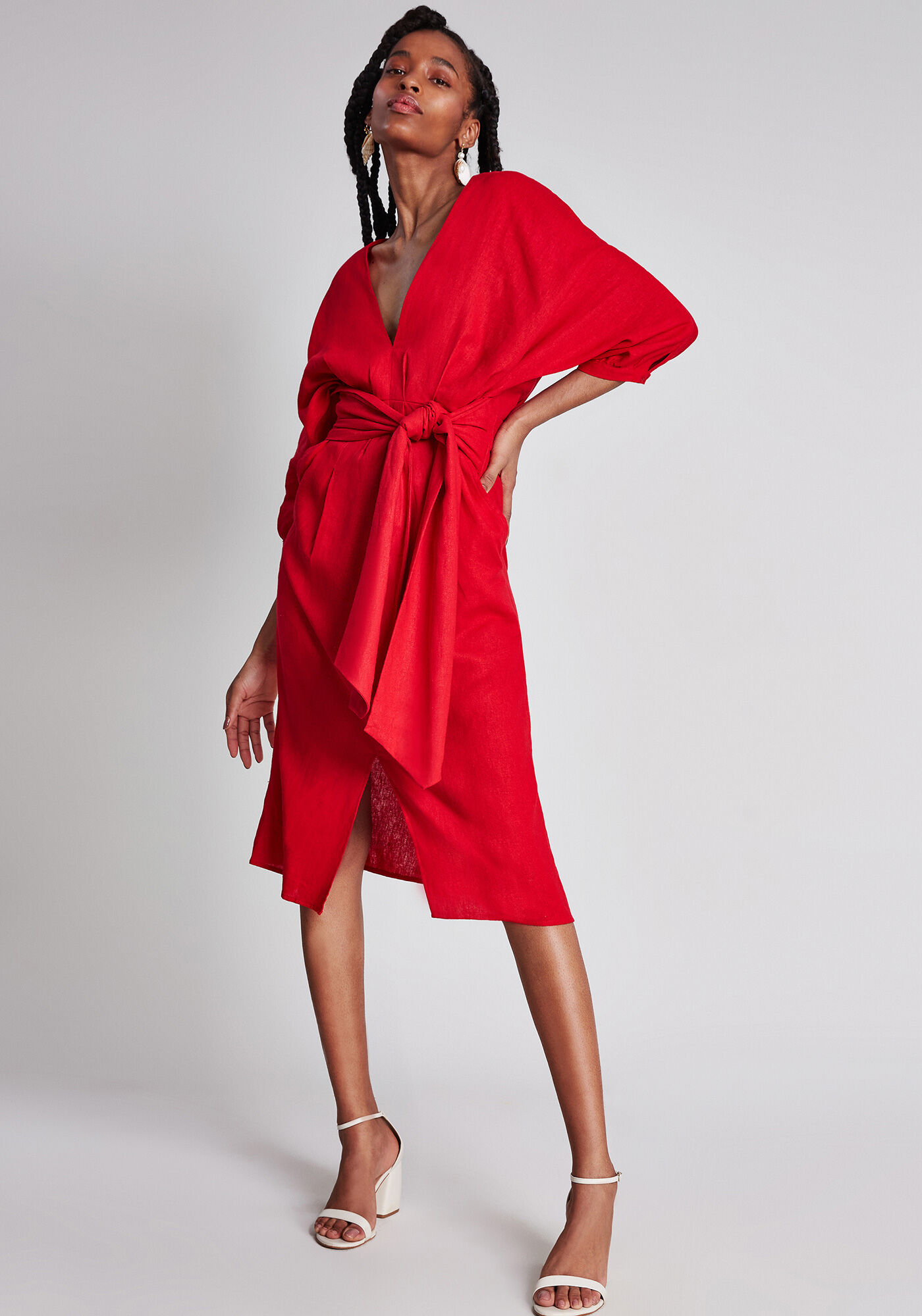 Vestido vermelho de store linho