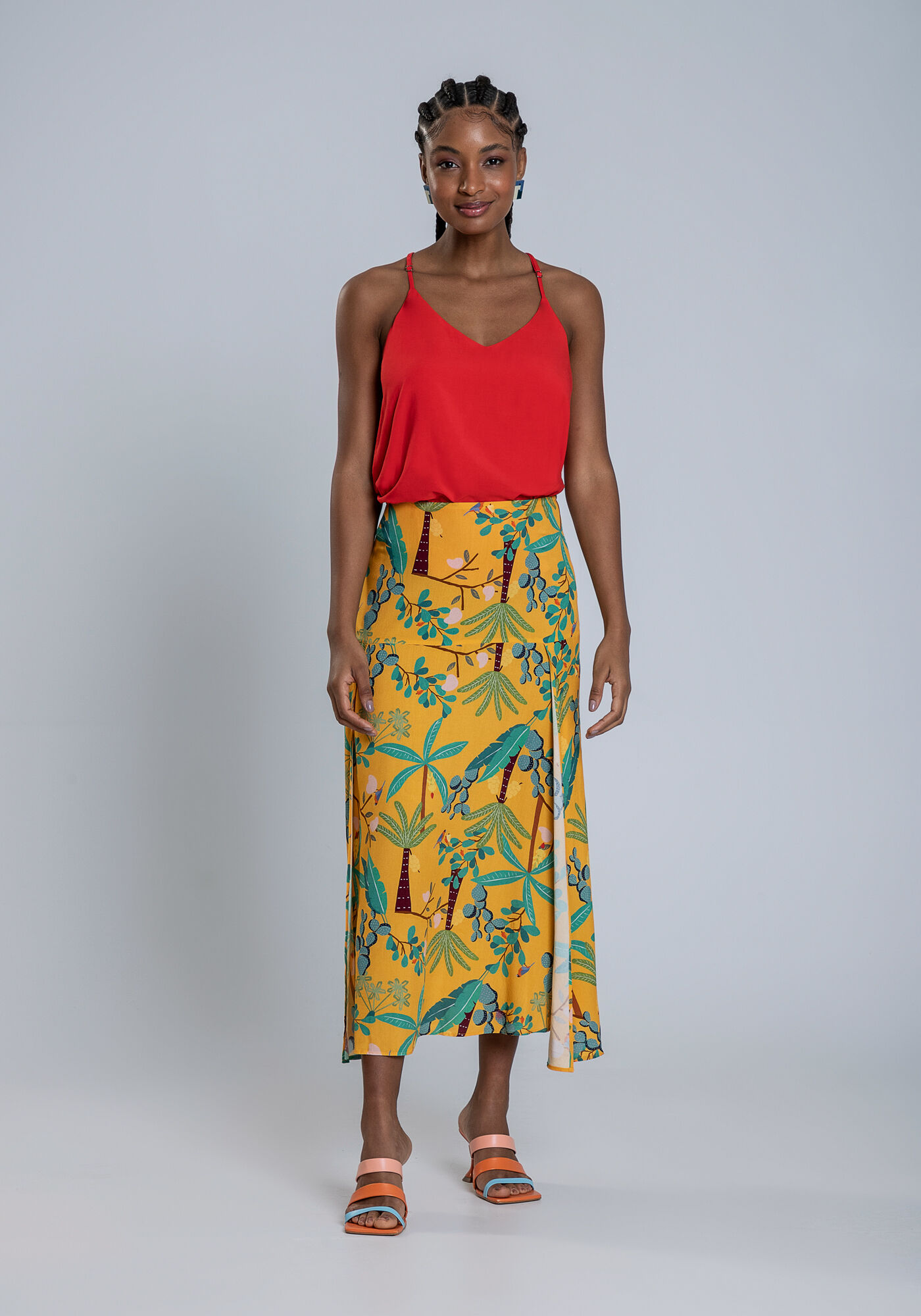 Blusa com Al&ccedil;as em Viscose com Decote V, , large.