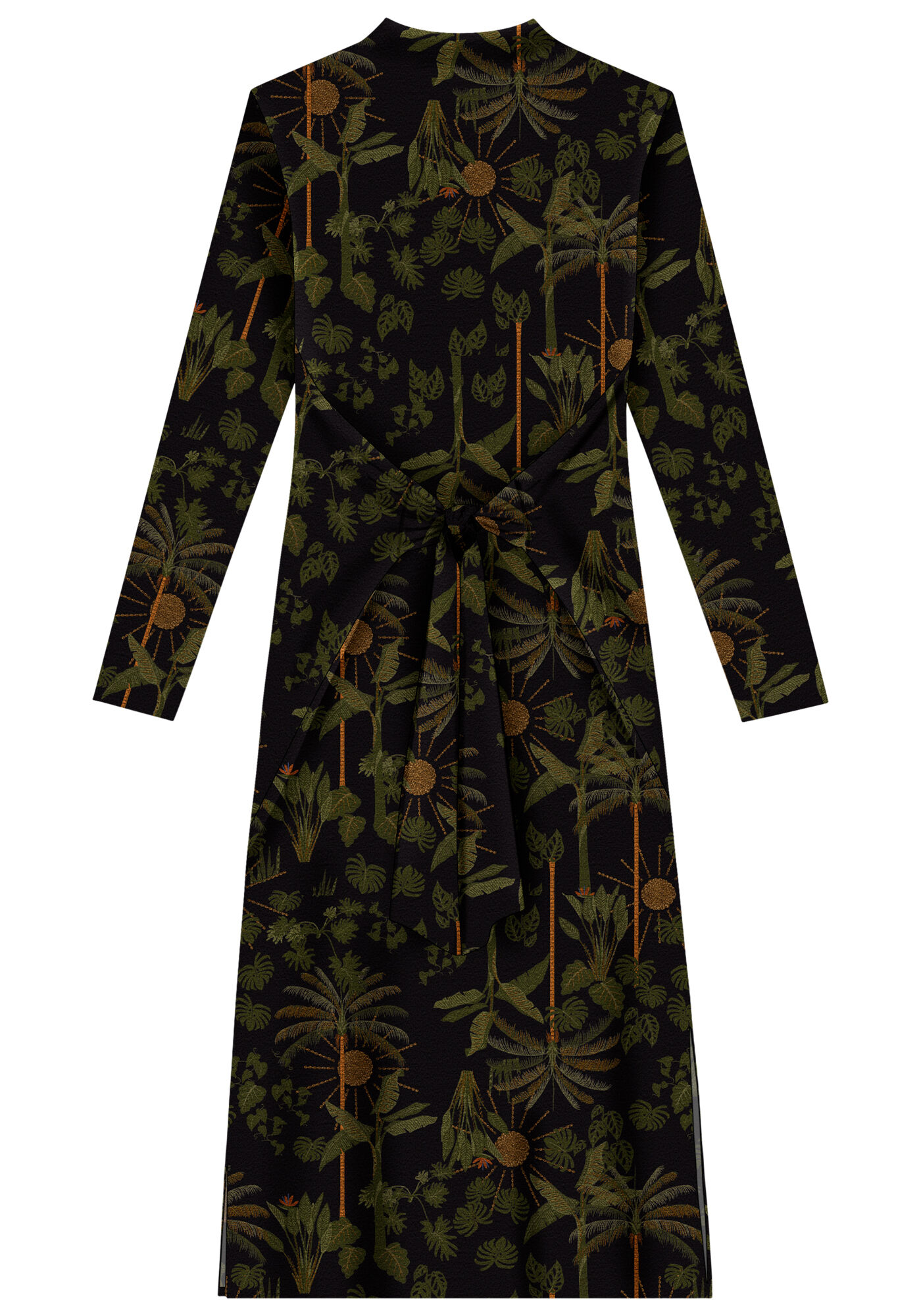 Vestido Midi em Malha com Amarra&ccedil;&atilde;o Cintura, SONHO TROPICAL, large.