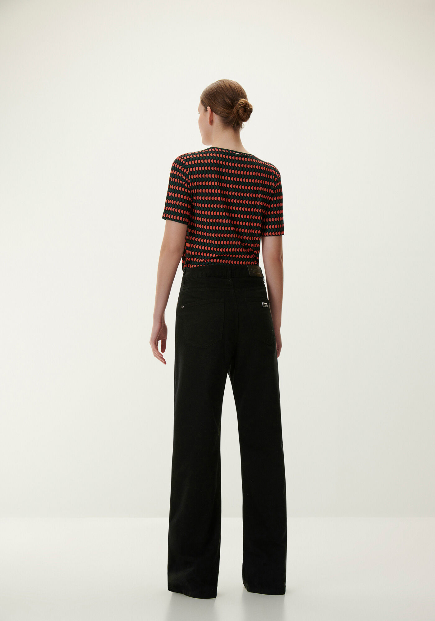 Blusa Estampada Canelada com Manga Curta, , large.