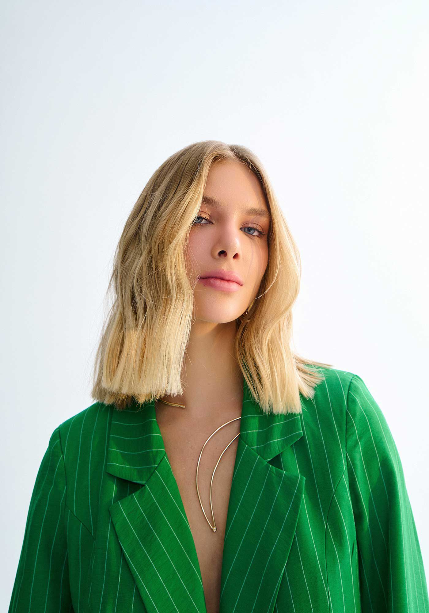 Blazer Alongado Risca de Giz Alfaiataria, , large.