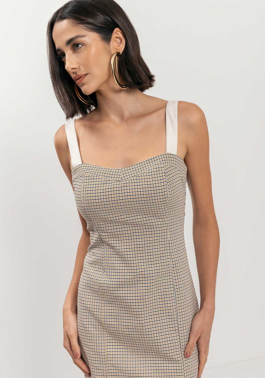 Vestido Chá Com Fenda Posterior E Alças Em PU, . Vestido Chá Com Fenda Posterior E Alças Em PU, , large.