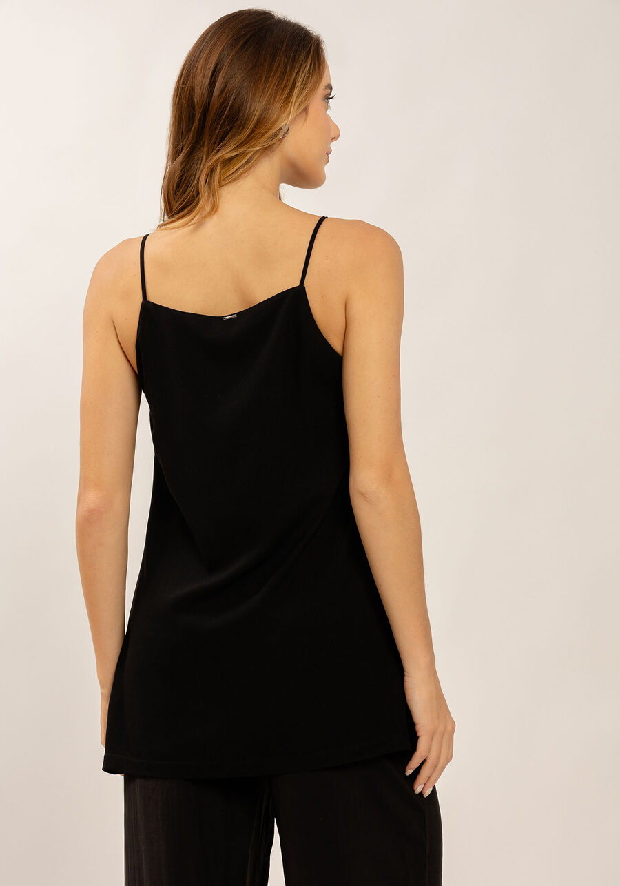 Blusa Alongada em Crepe com Decote Reto, . Blusa Alongada em Crepe com Decote Reto, , large.