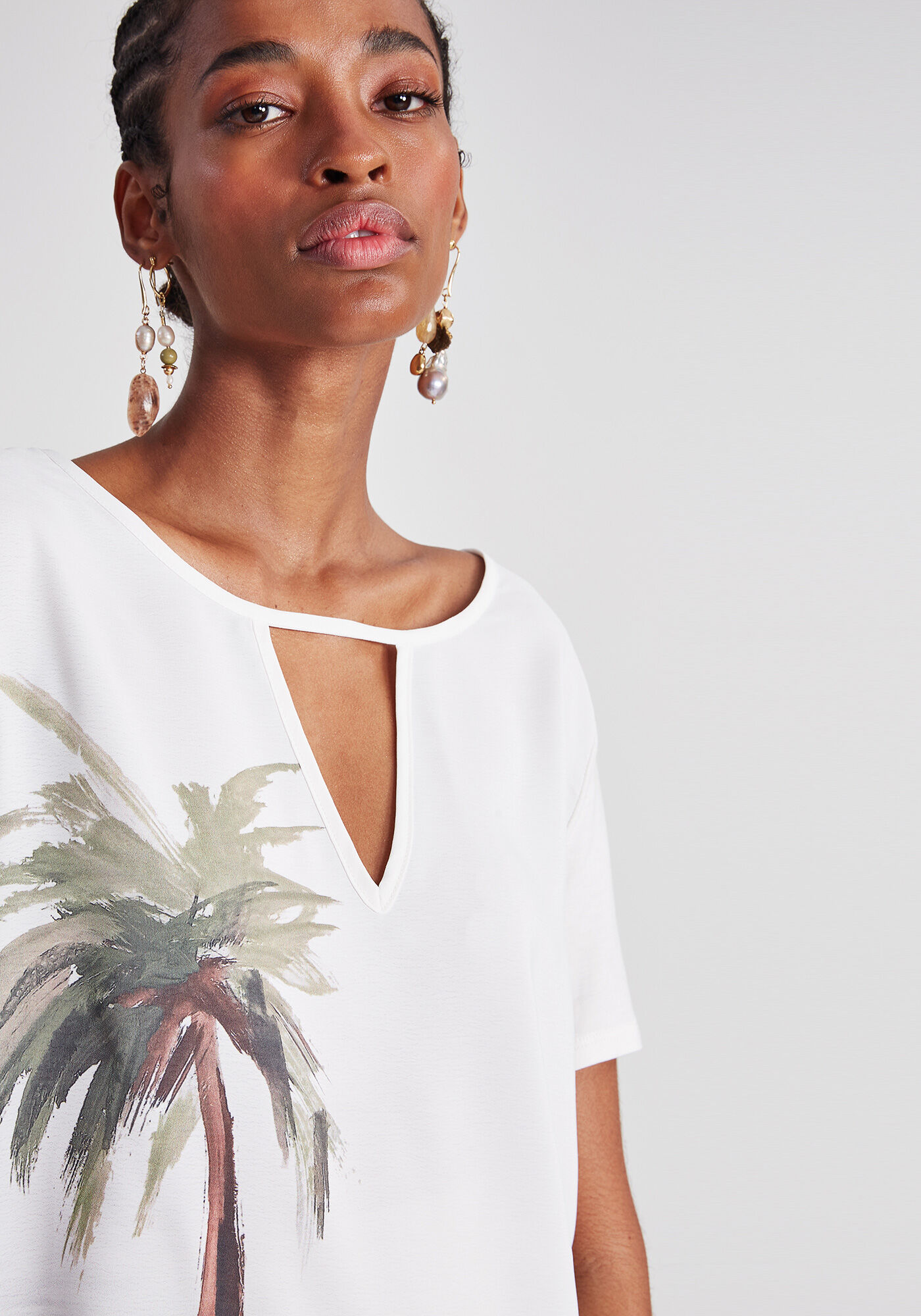 Blusa Estampada Recorte V, , large.