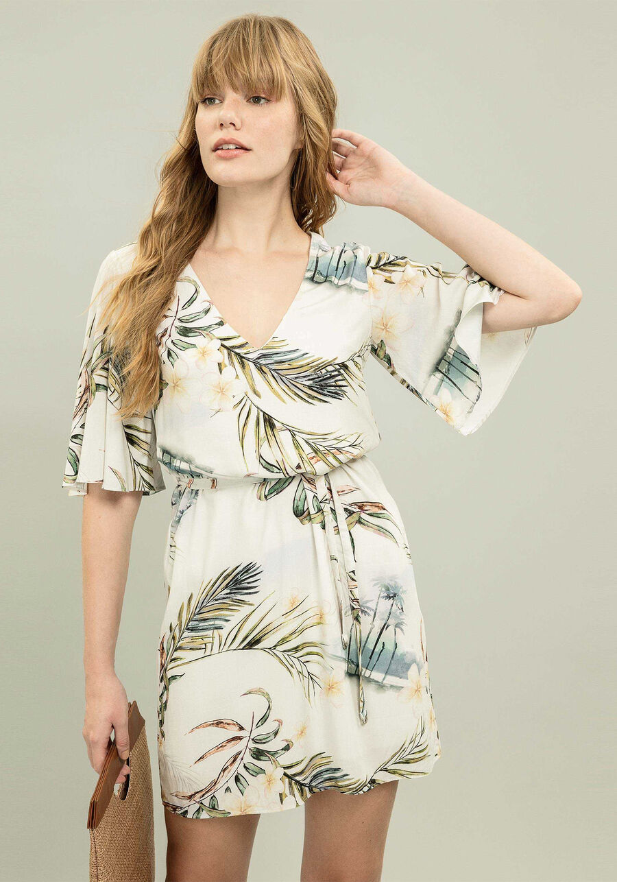 Vestido Estampado Manga 3/4, . Vestido Estampado Manga 3/4, , large.