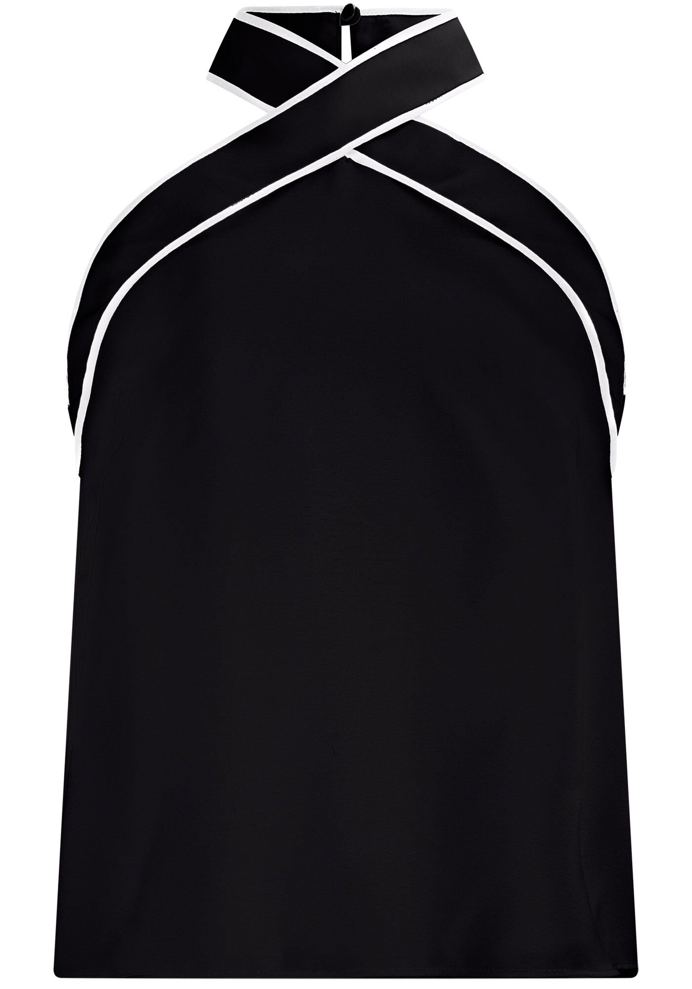 Blusa Frente &Uacute;nica Cross Neck P&B, , large.