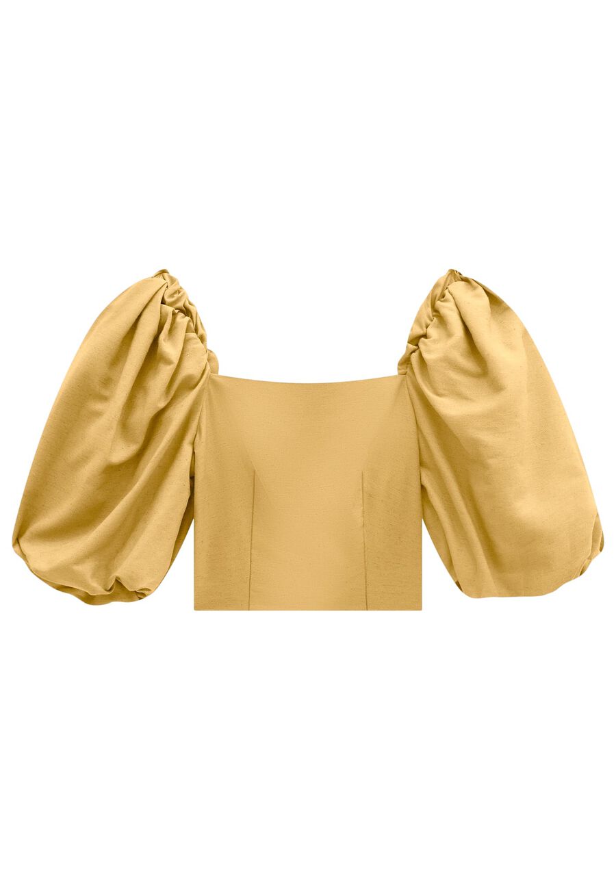 Blusa Cropped com Manga Máxi Bufante, . Blusa Cropped com Manga Máxi Bufante, , large.