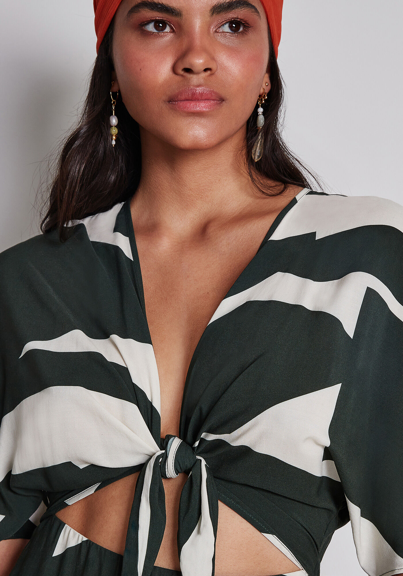 Vestido M&iacute;di Amarra&ccedil;&atilde;o Estampa, , large.