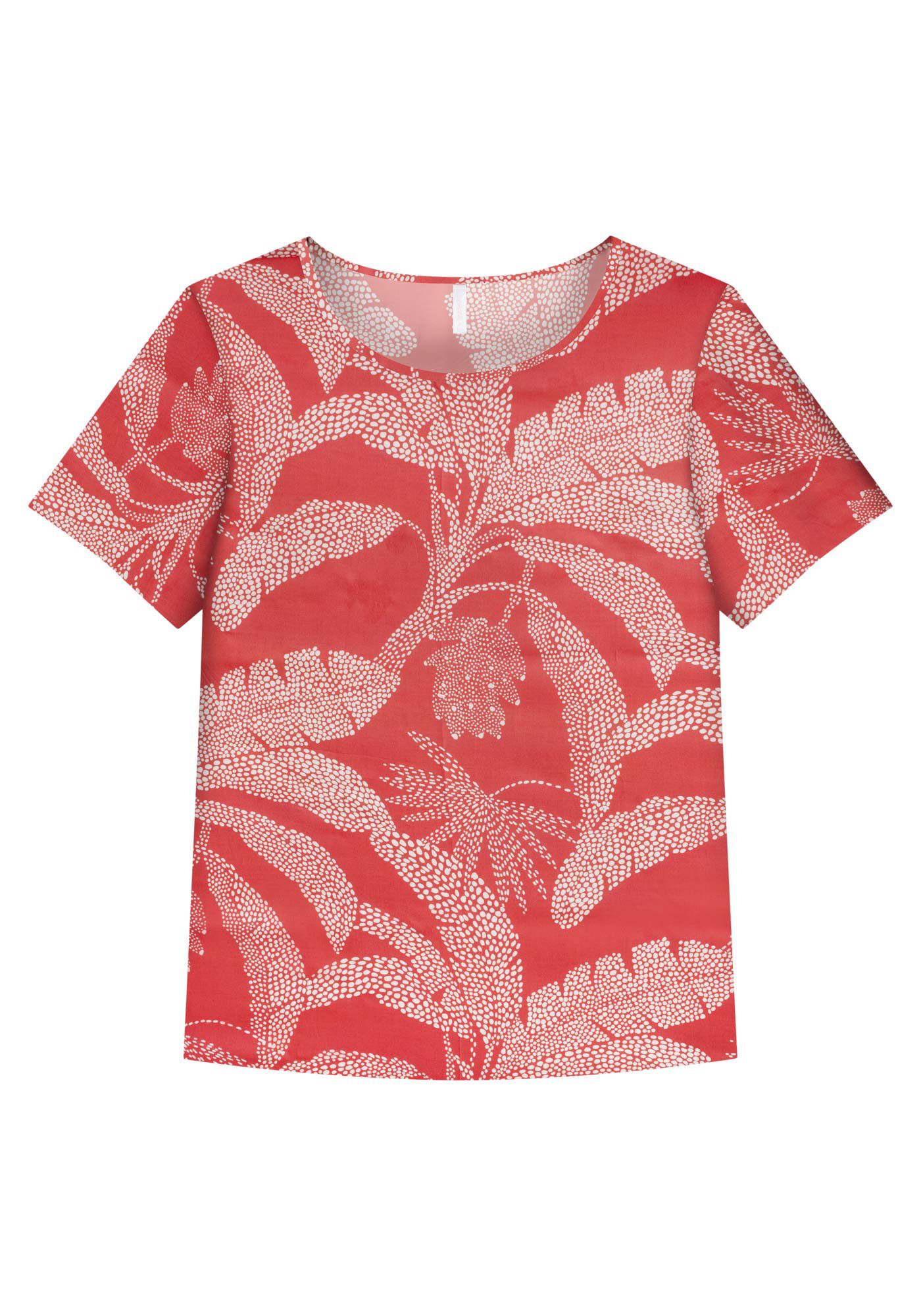 Blusa Manga Curta em Viscose Estampada, , large.