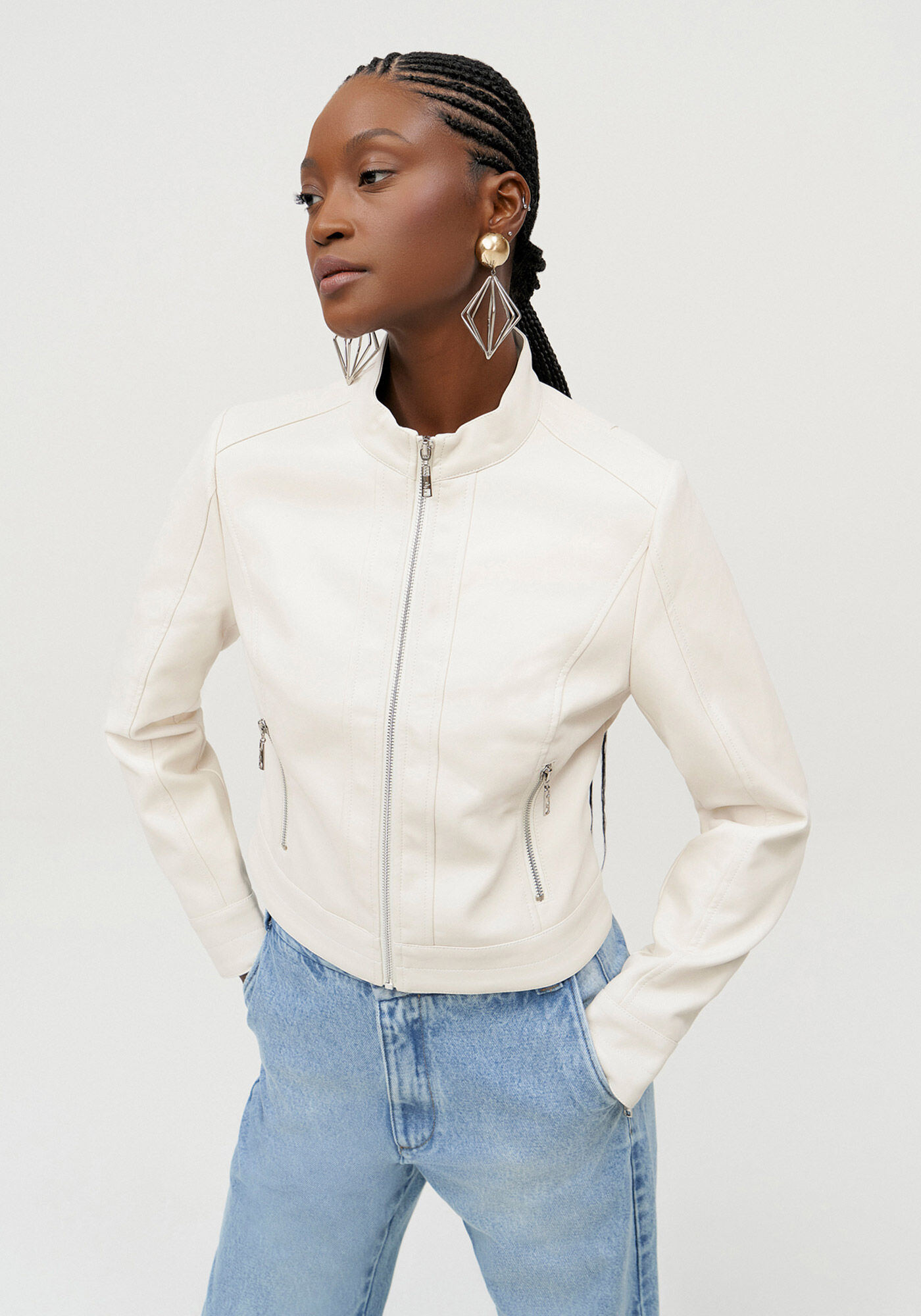 Jaqueta em PU com Z&iacute;per, , large.