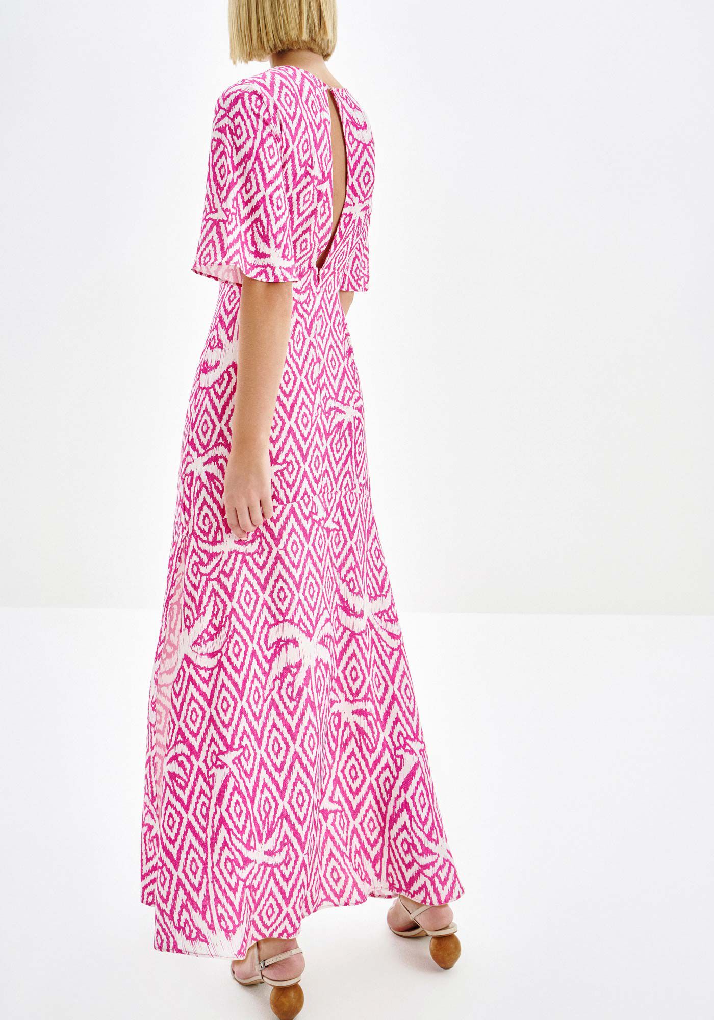 Vestido Longo em Viscose com Cut Decote, , large.