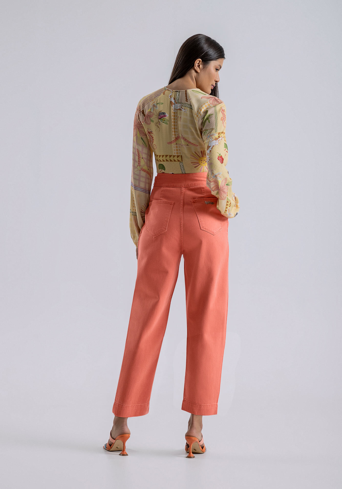 Cal&ccedil;a Sarja Alfaiataria Reta com Cintura Alta, , large.