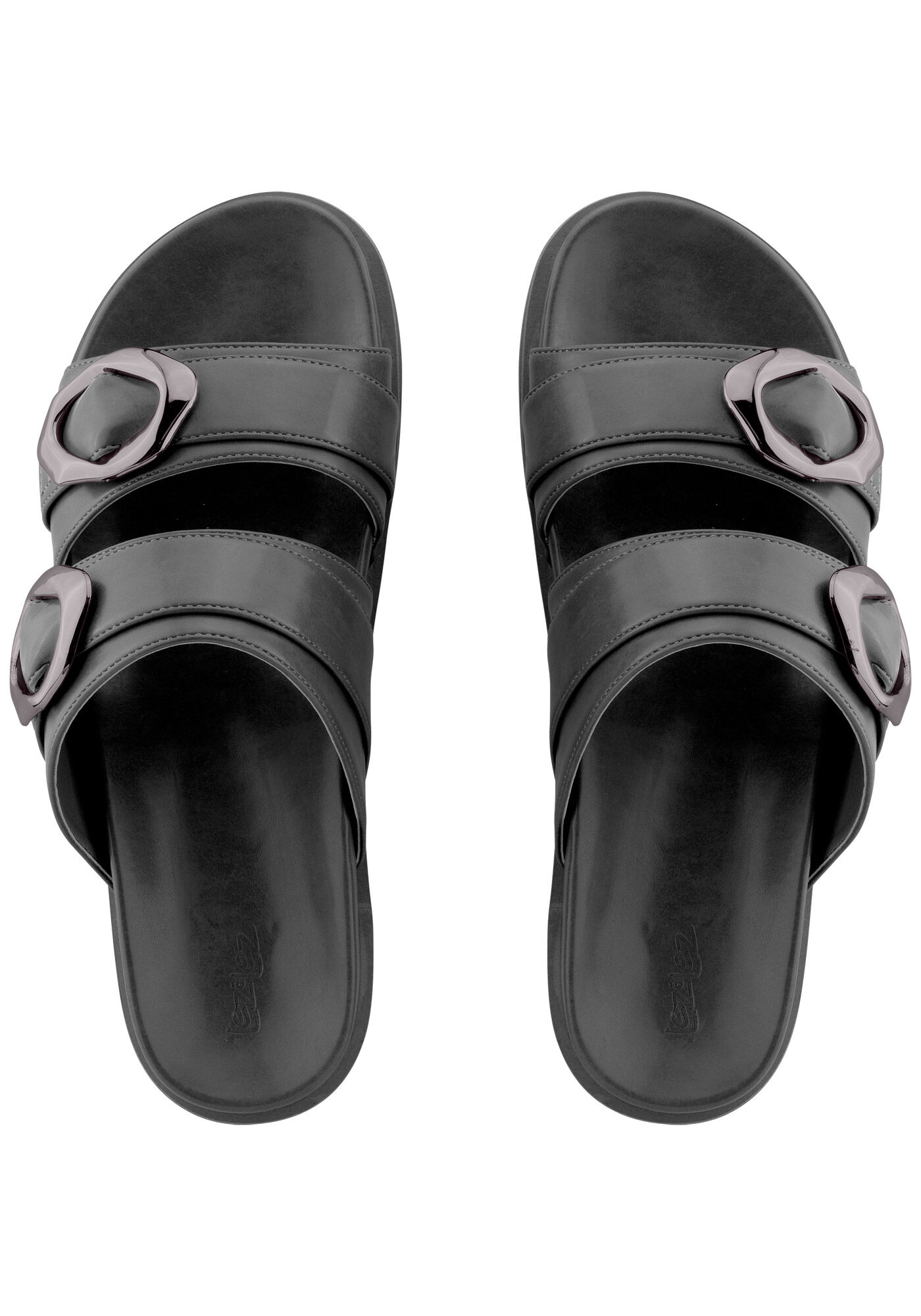 Rasteira Slide Dupla com Fivela, , large.