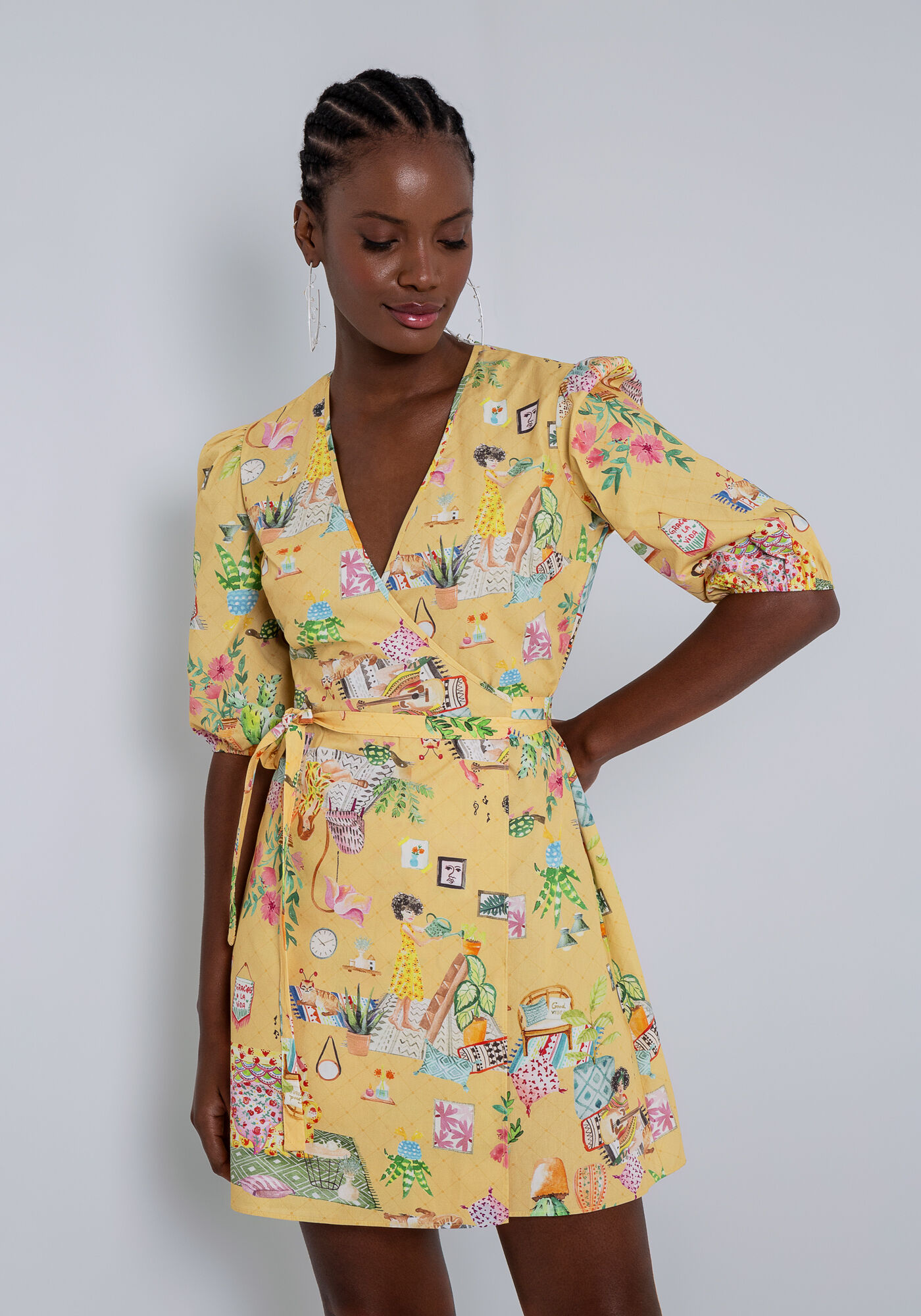Vestido transpassado hot sale viscose