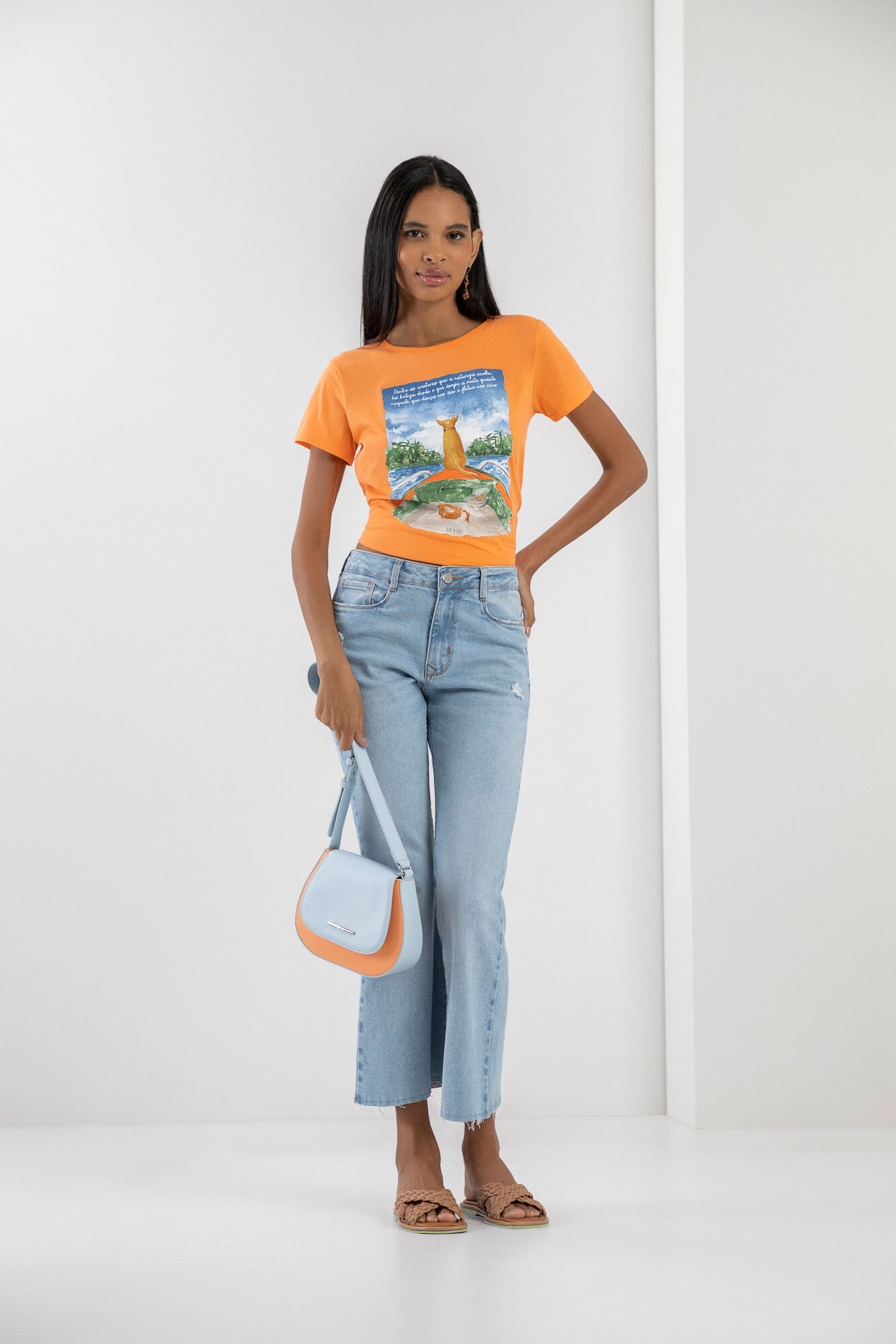 T-shirt em Malha Estampada, , large.